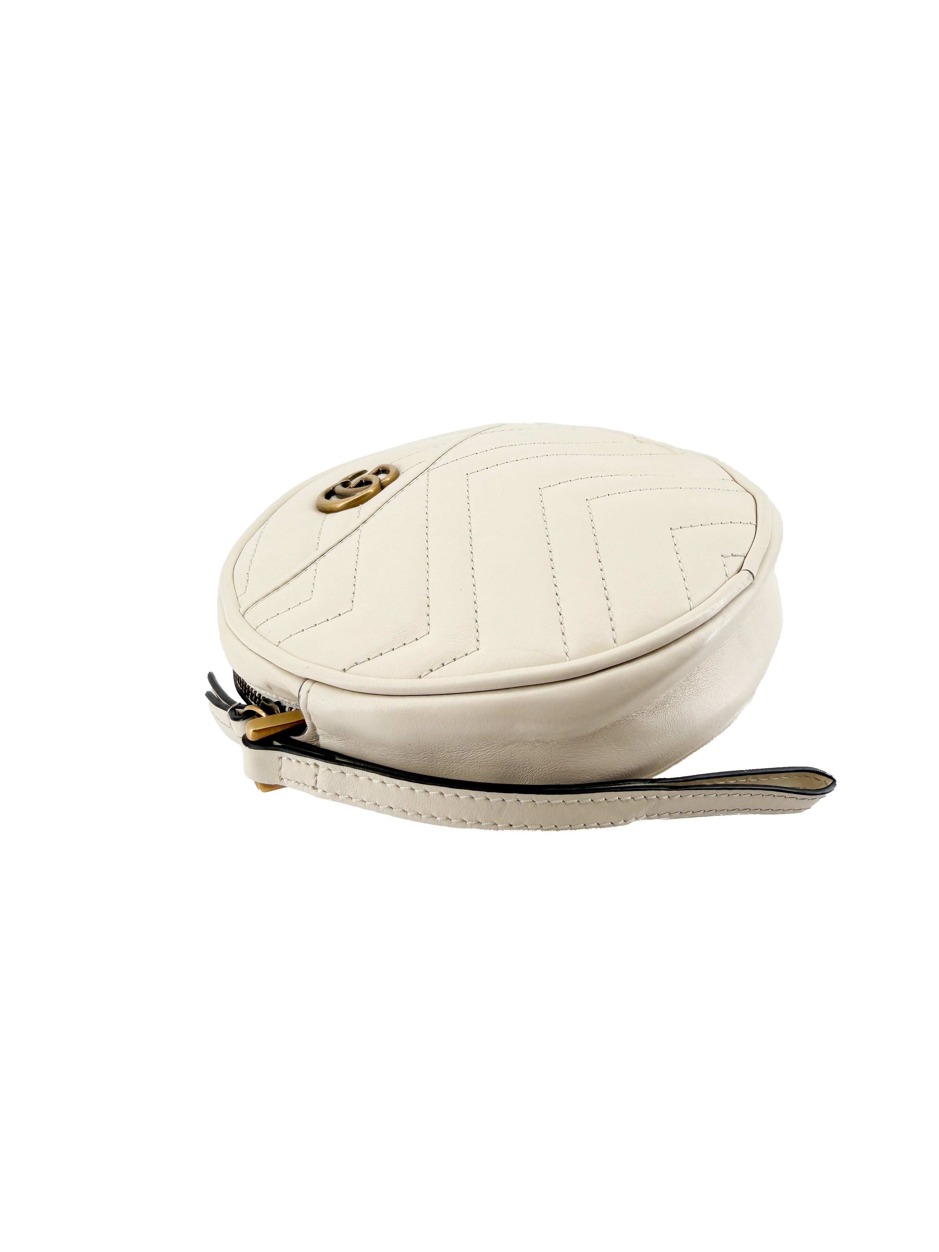 Gucci cream Marmont GG wristlet 575164-584046