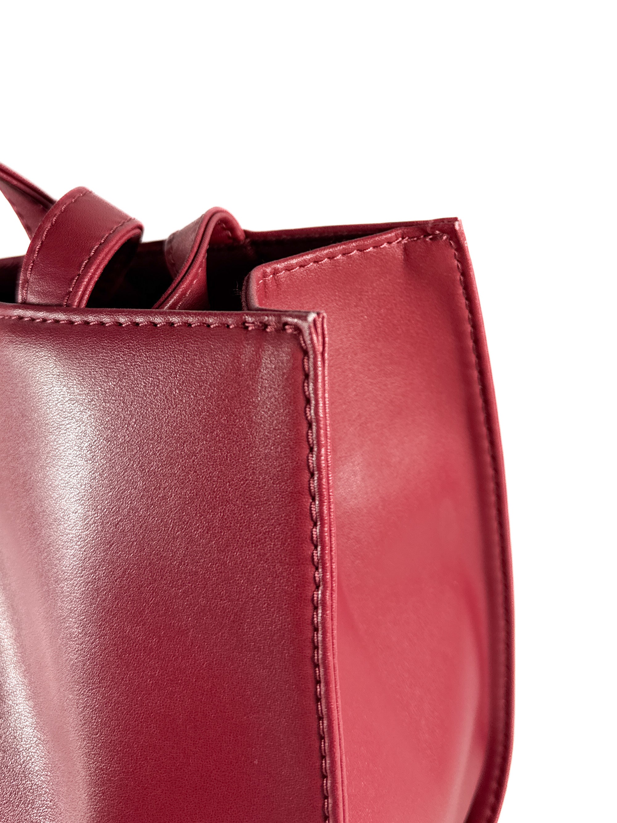 Telfar dark red medium shopping tote