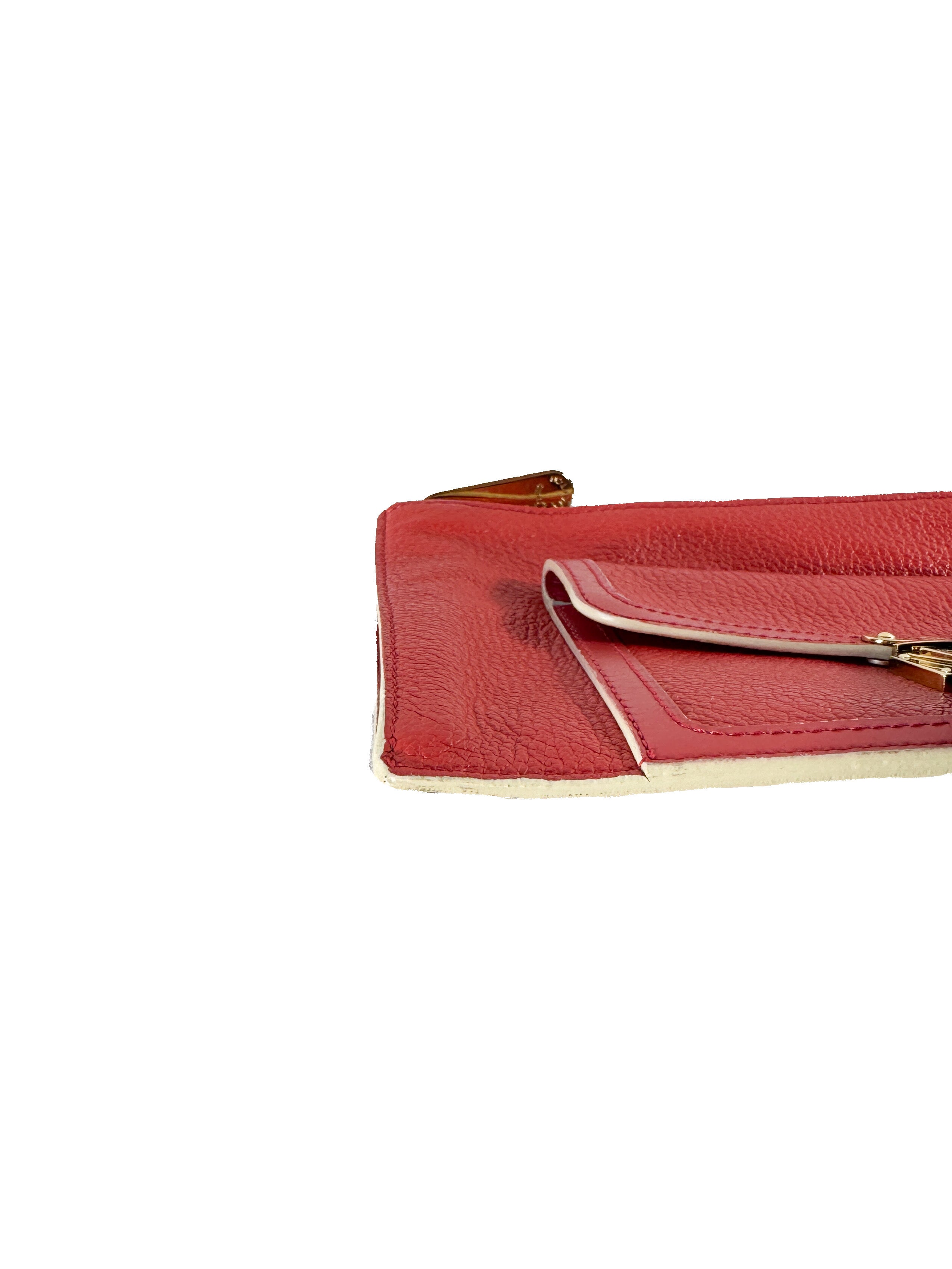 Louis Vuitton red leather Suhali l'Inseparable Zip Pouch DU1025