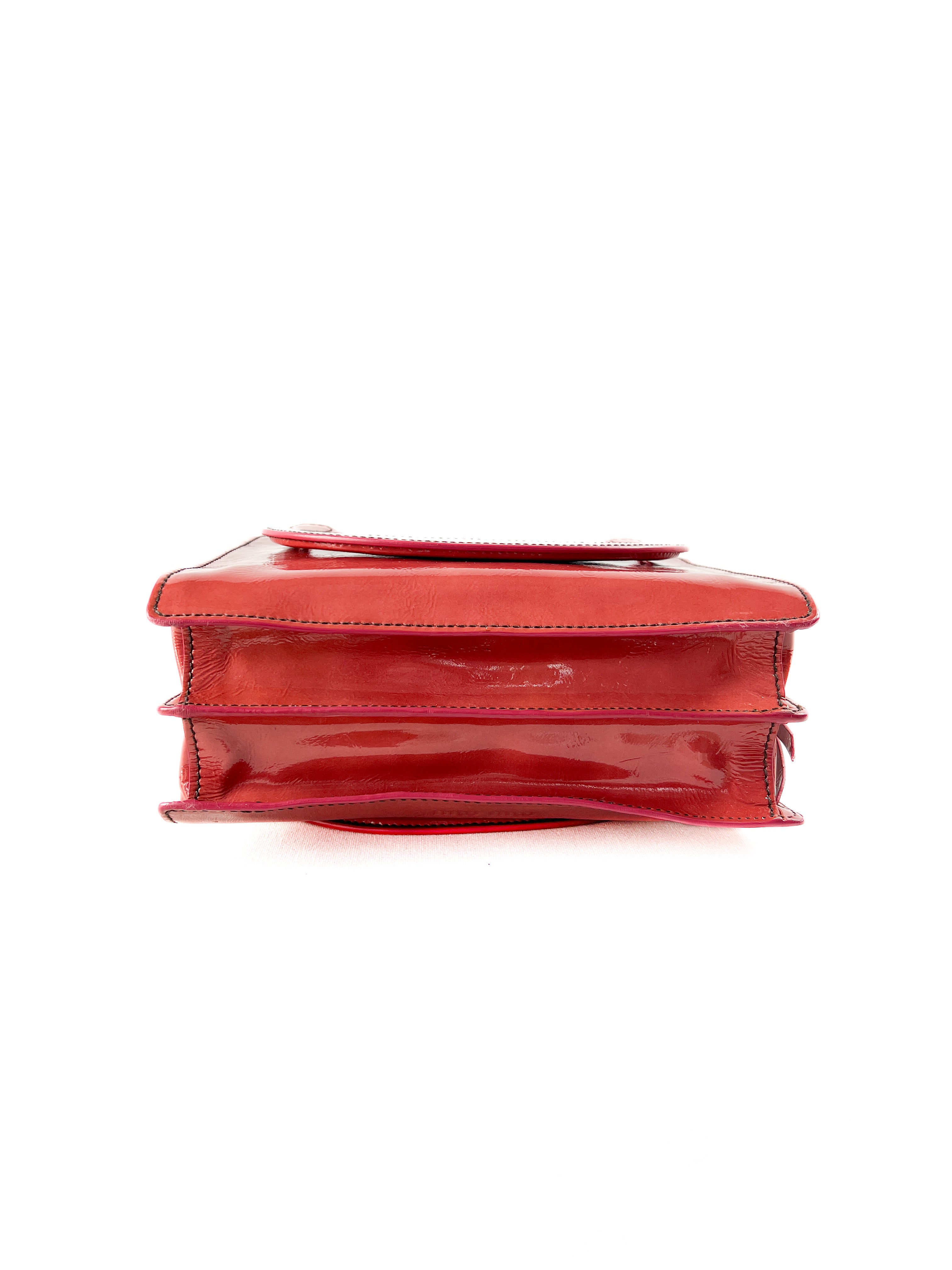 Miu Miu coral patent leather top handle bag (Fall 2003 RTW)