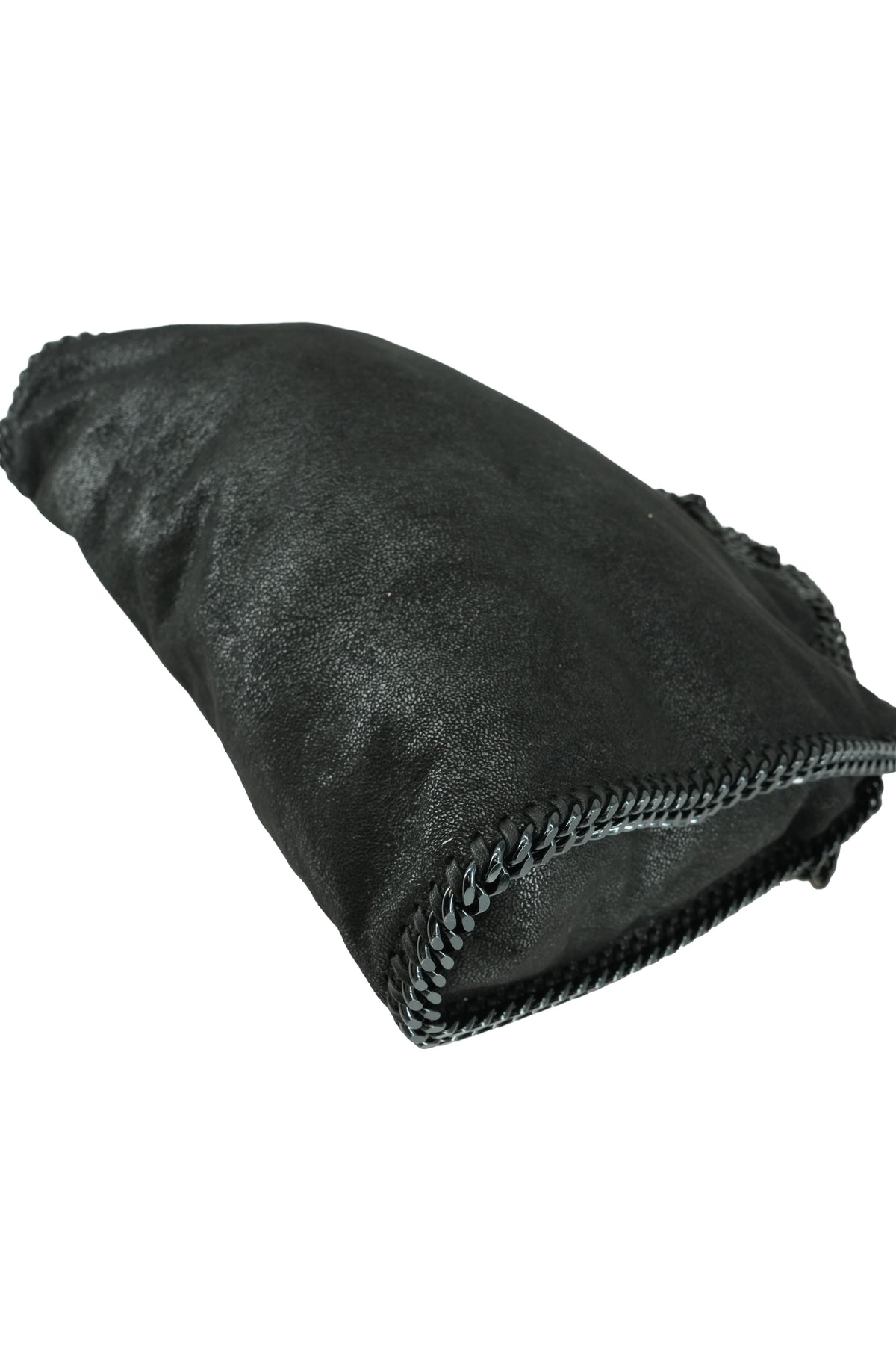 Stella McCartney black Falabella fold over Shaggy Deer tote
