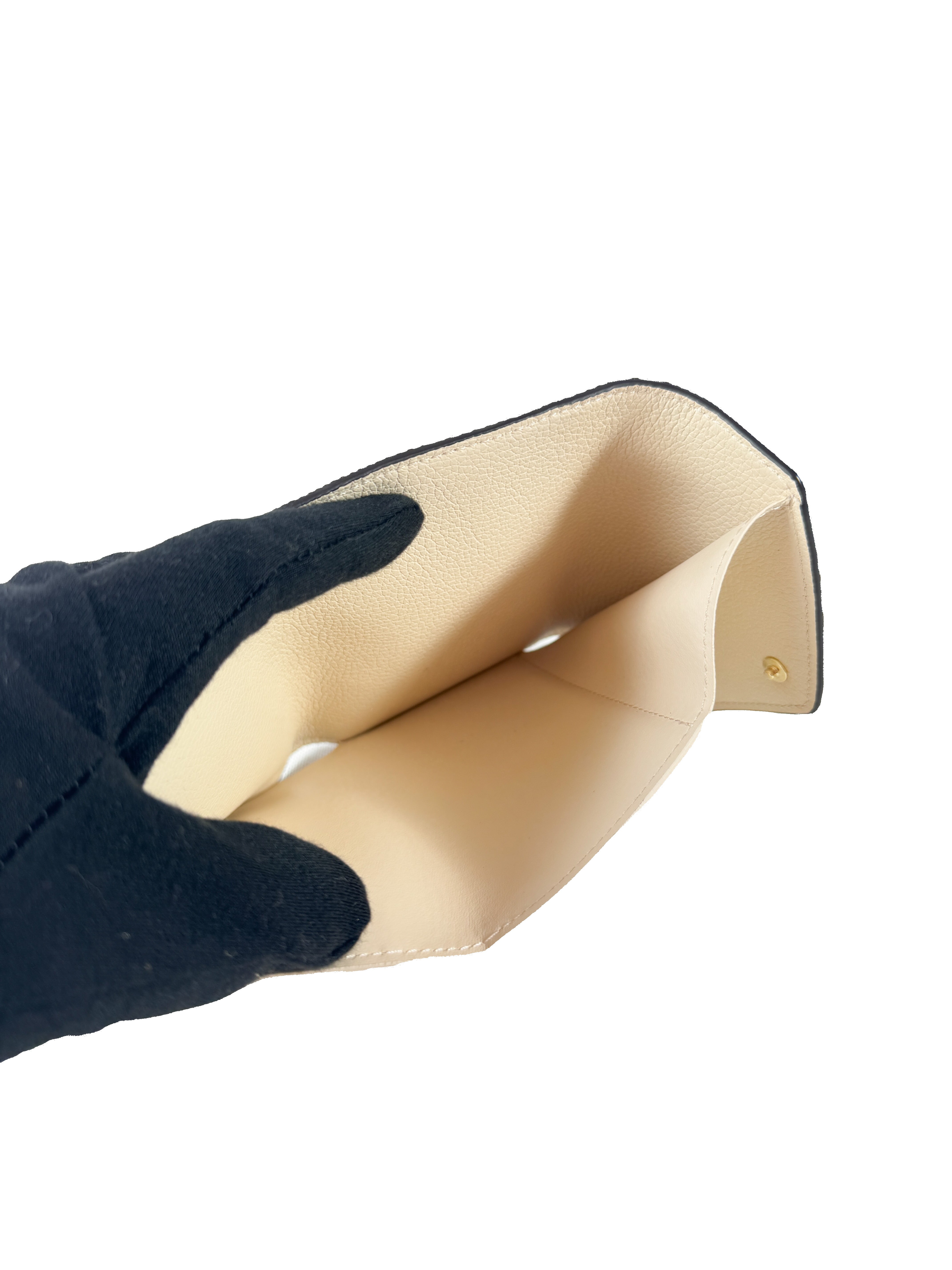 Louis Vuitton cream empreinte leather Giant monogram Victorine wallet (NFC)