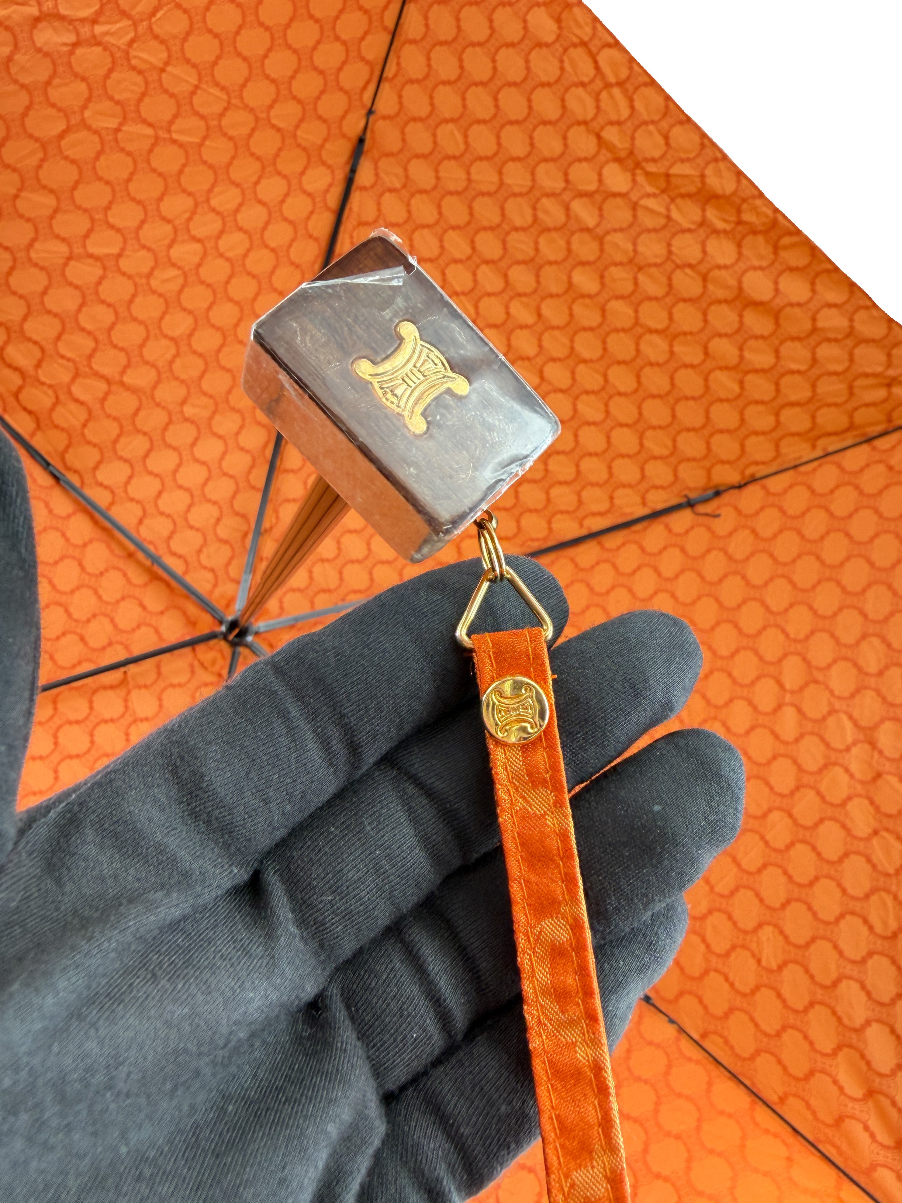 Celine orange macadam vintage umbrella