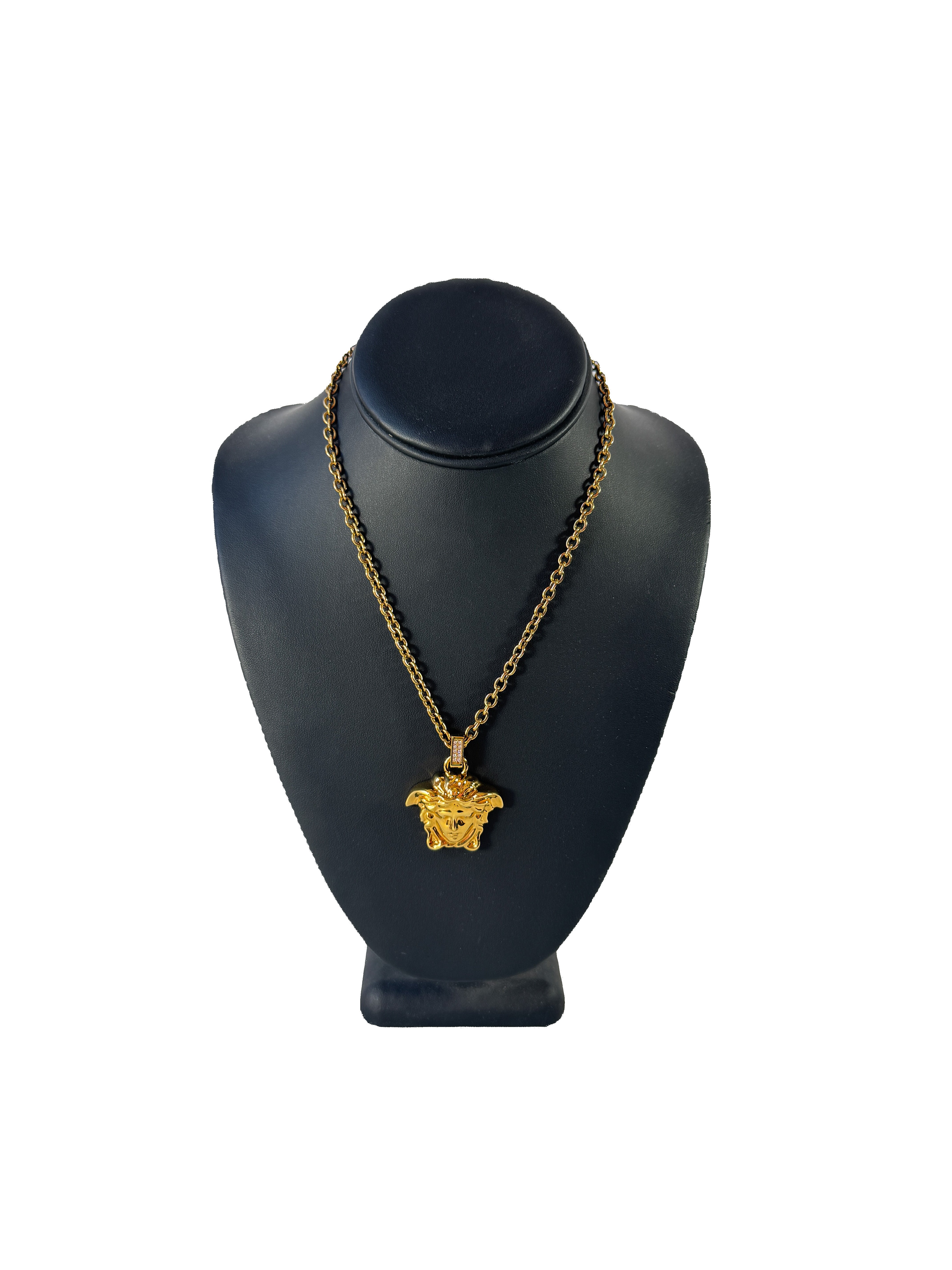 Versace gold tone Medusa head necklace