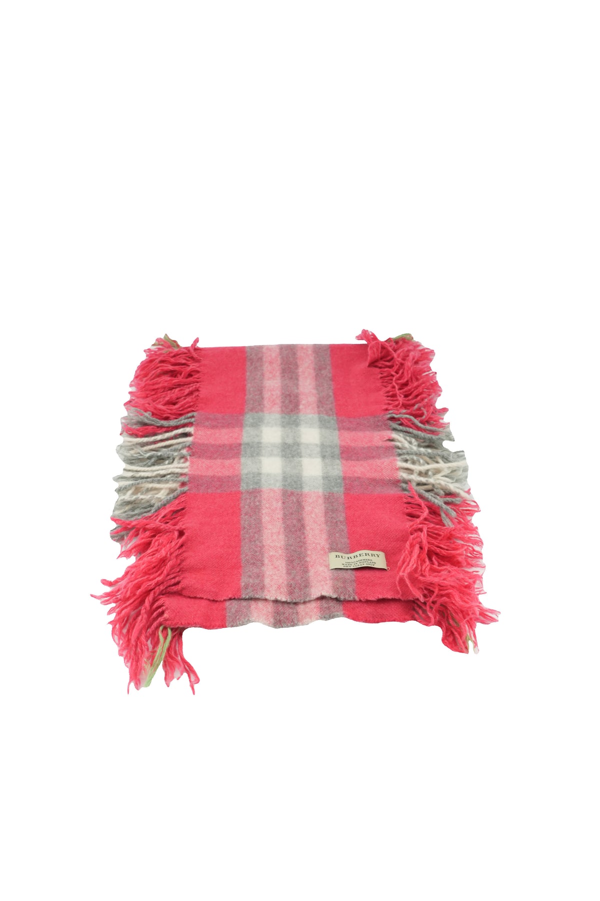 Burberry pink plaid fringe scarf *as is*