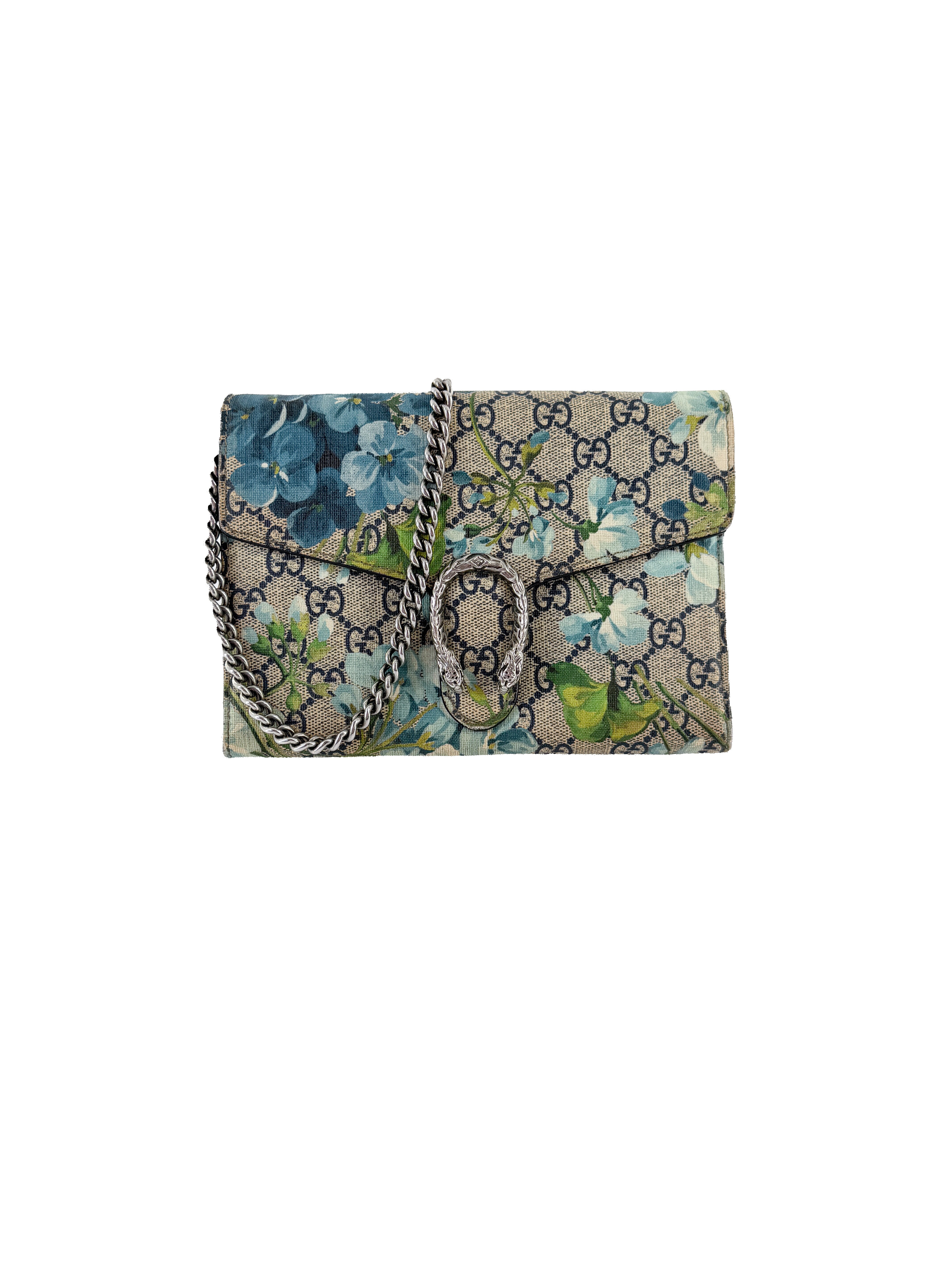 Gucci GG Supreme Monogram Blooms Mini Dionysus Chain Wallet 401231 2149