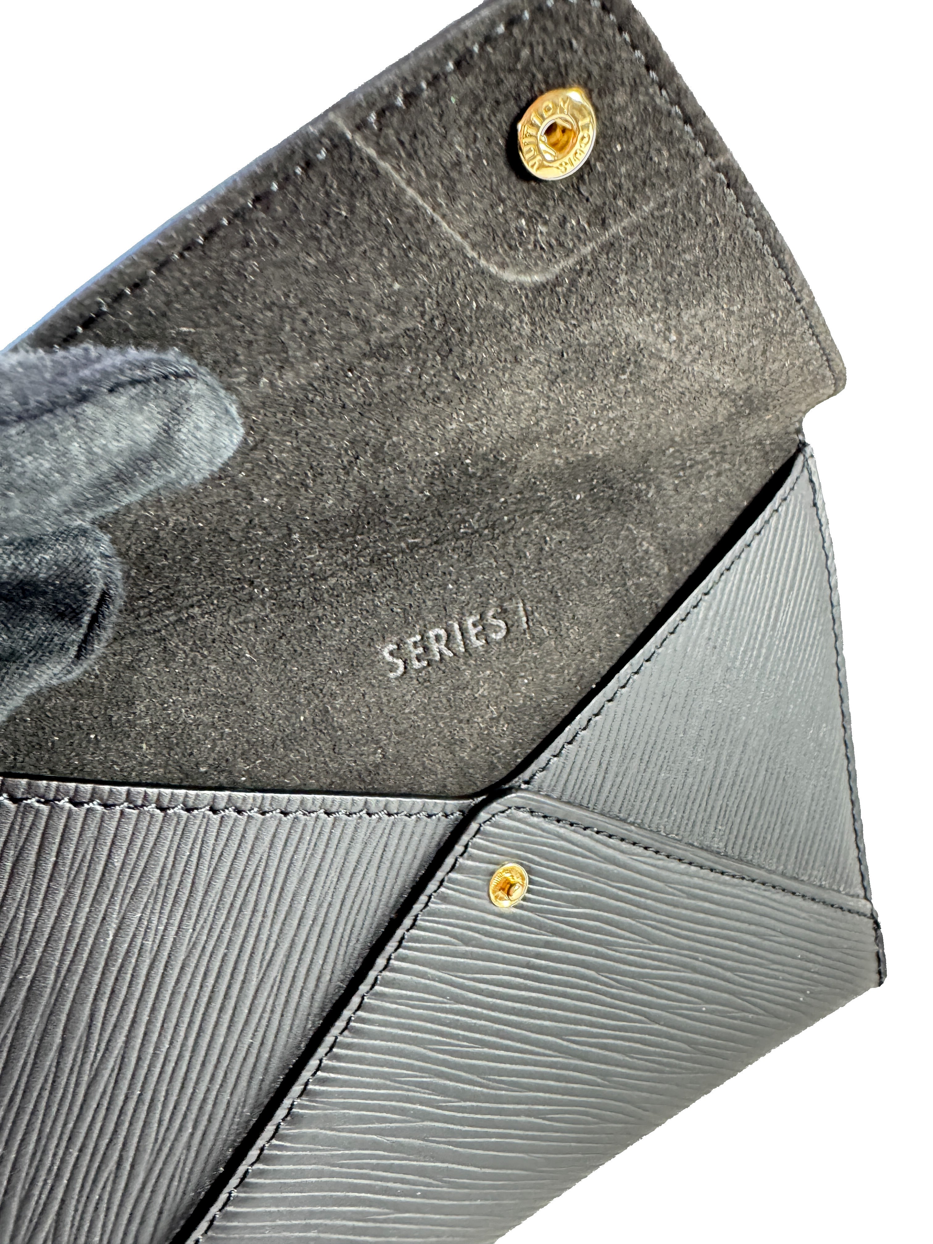 Louis Vuitton black epi leather series 1 pouch