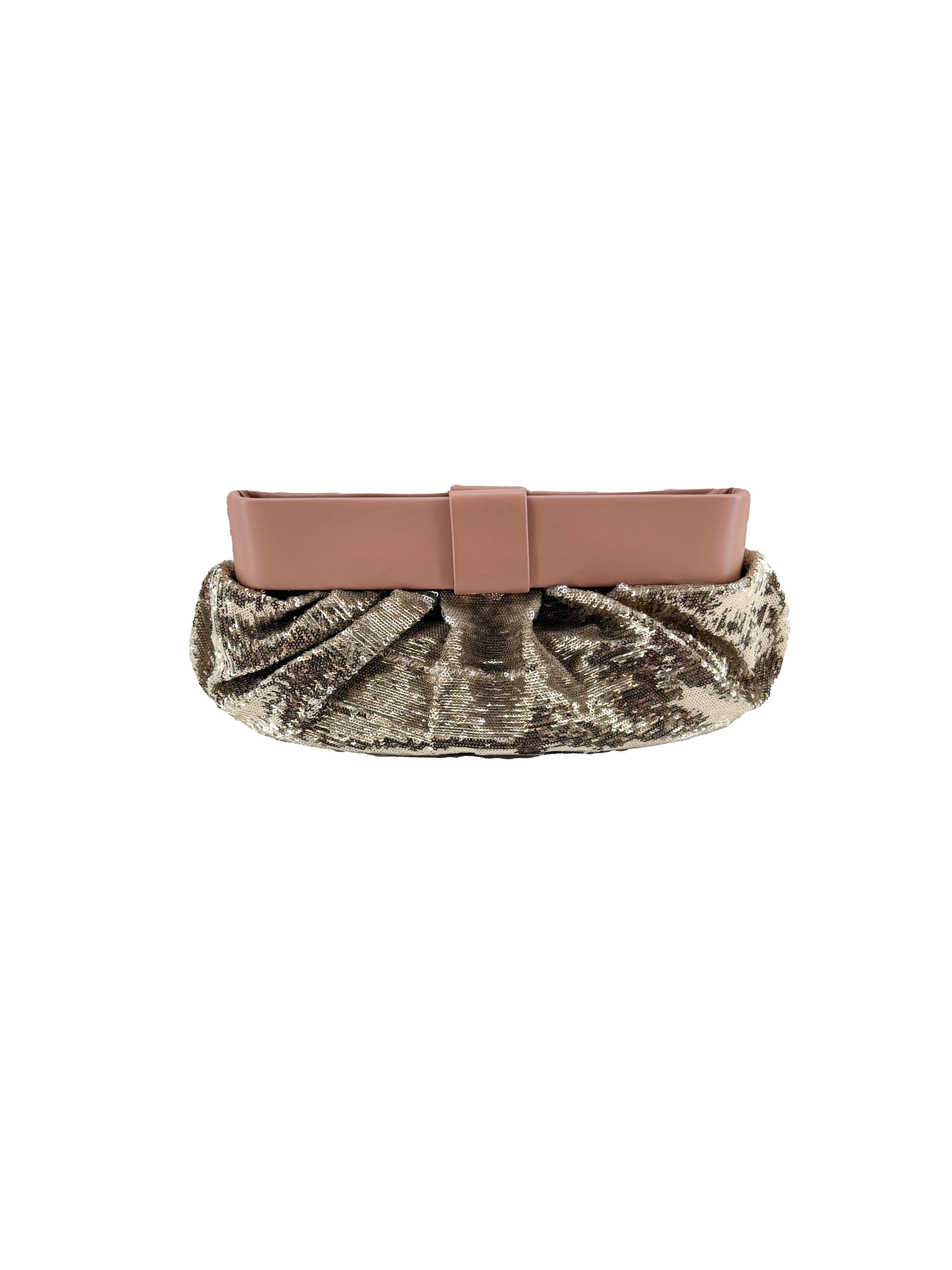 Valentino Red pink gold sequined clutch