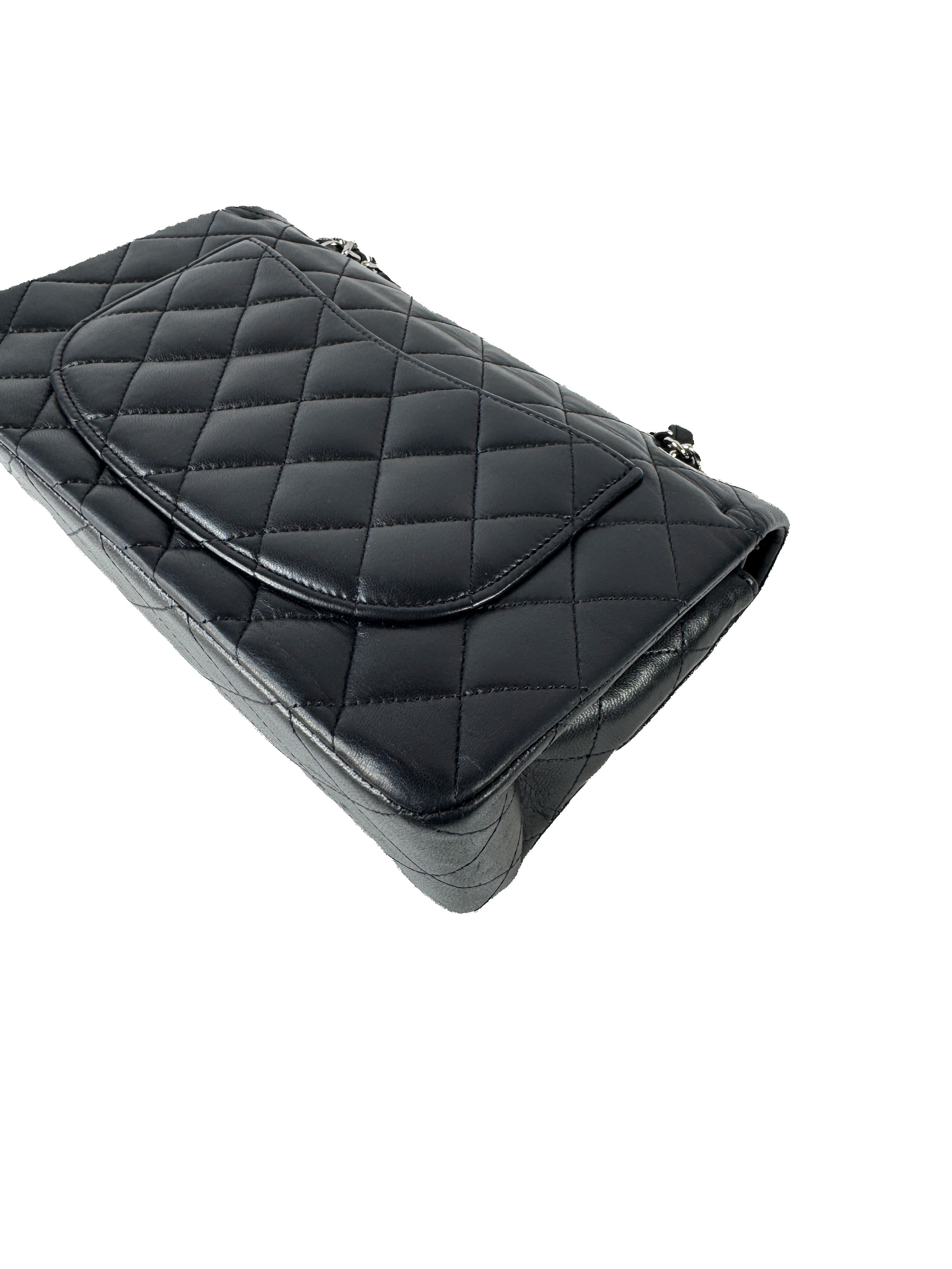 Chanel black classic small lambskin double flap 16299499