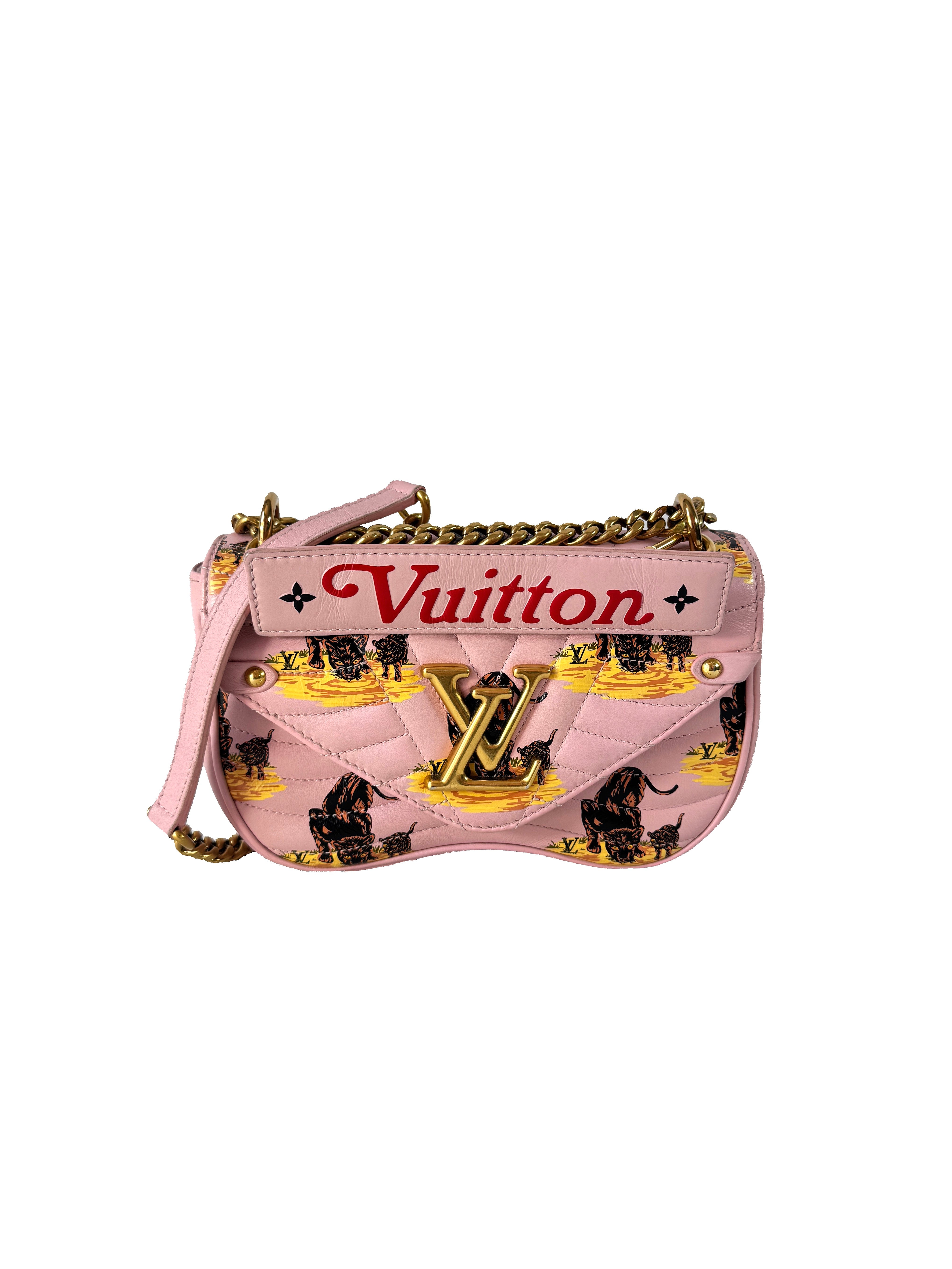 Louis Vuitton pink New Wave chain leopard crossbody PM