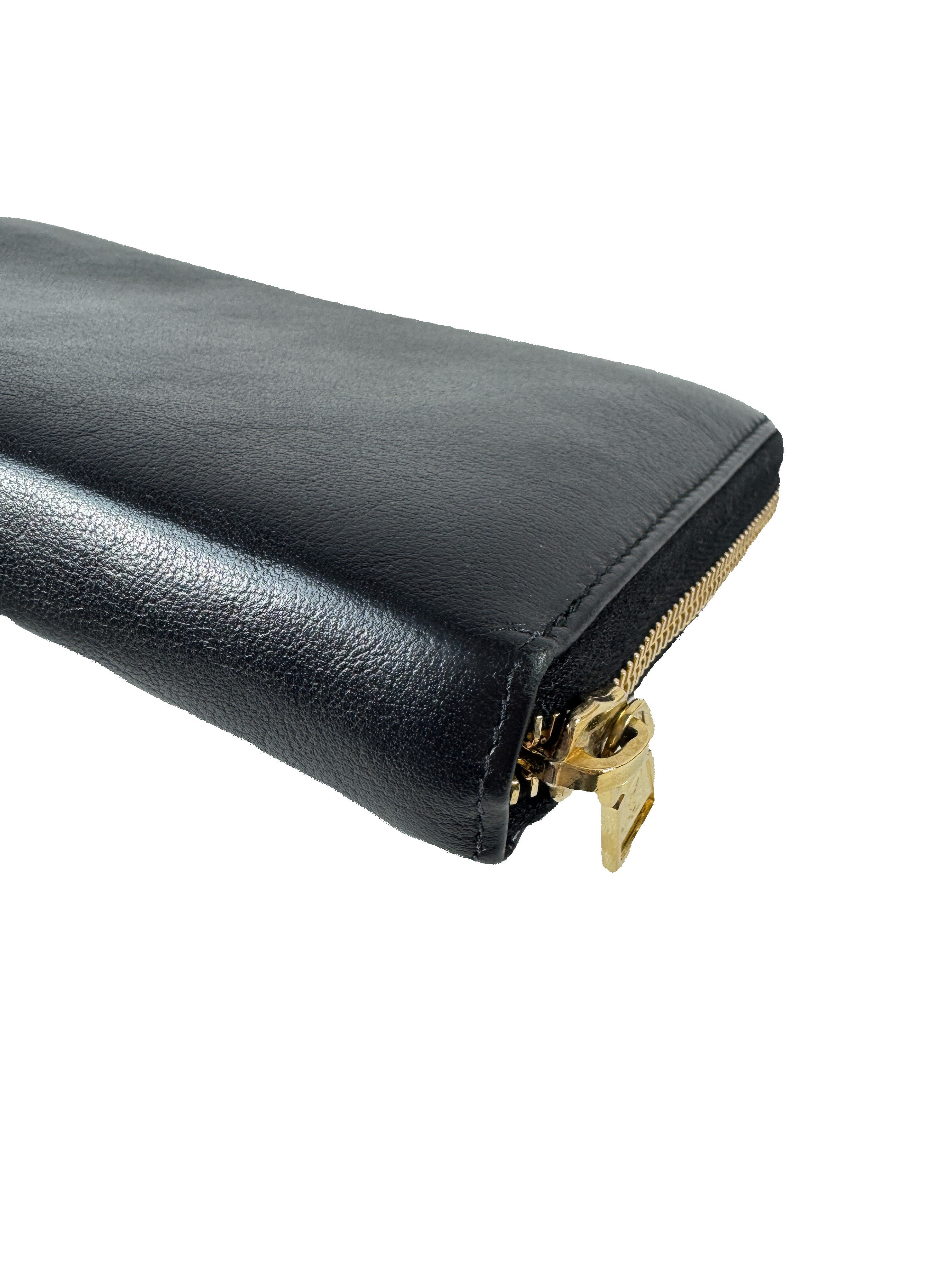 Saint Laurent black oversized zippy wallet INN352907Y 0318