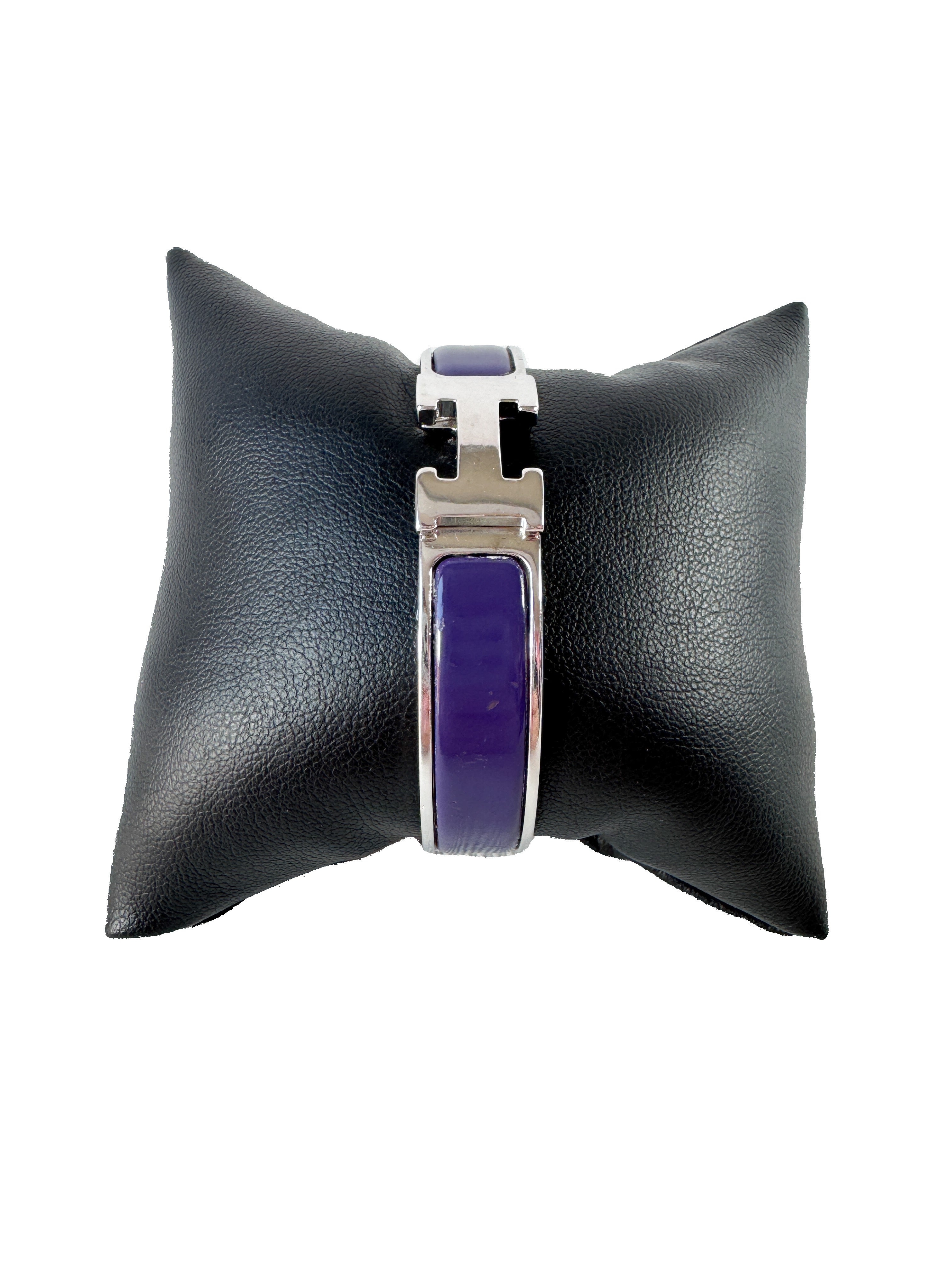 Hermès purple/silver Clic H bracelet