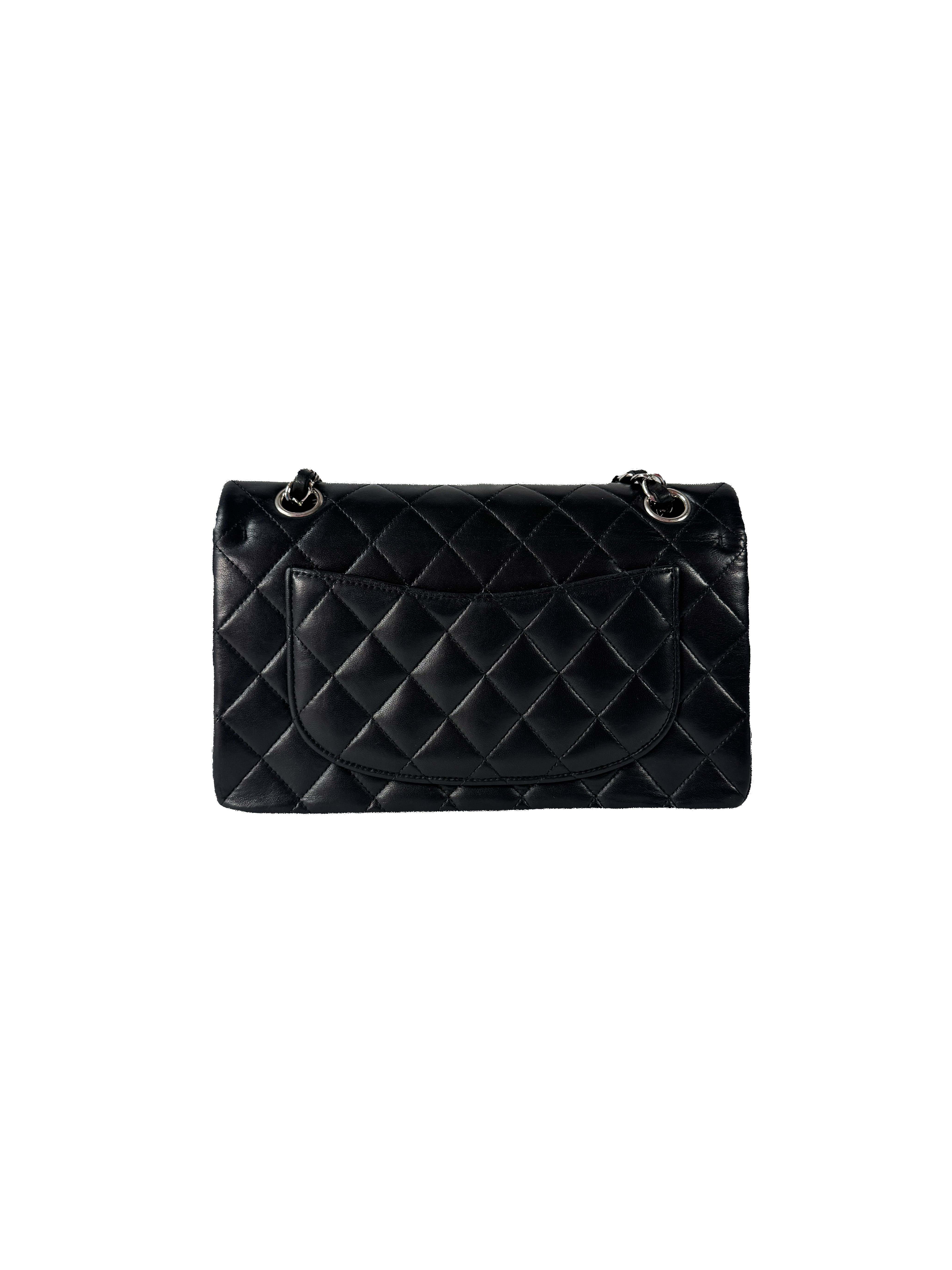 Chanel black classic small lambskin double flap 16299499