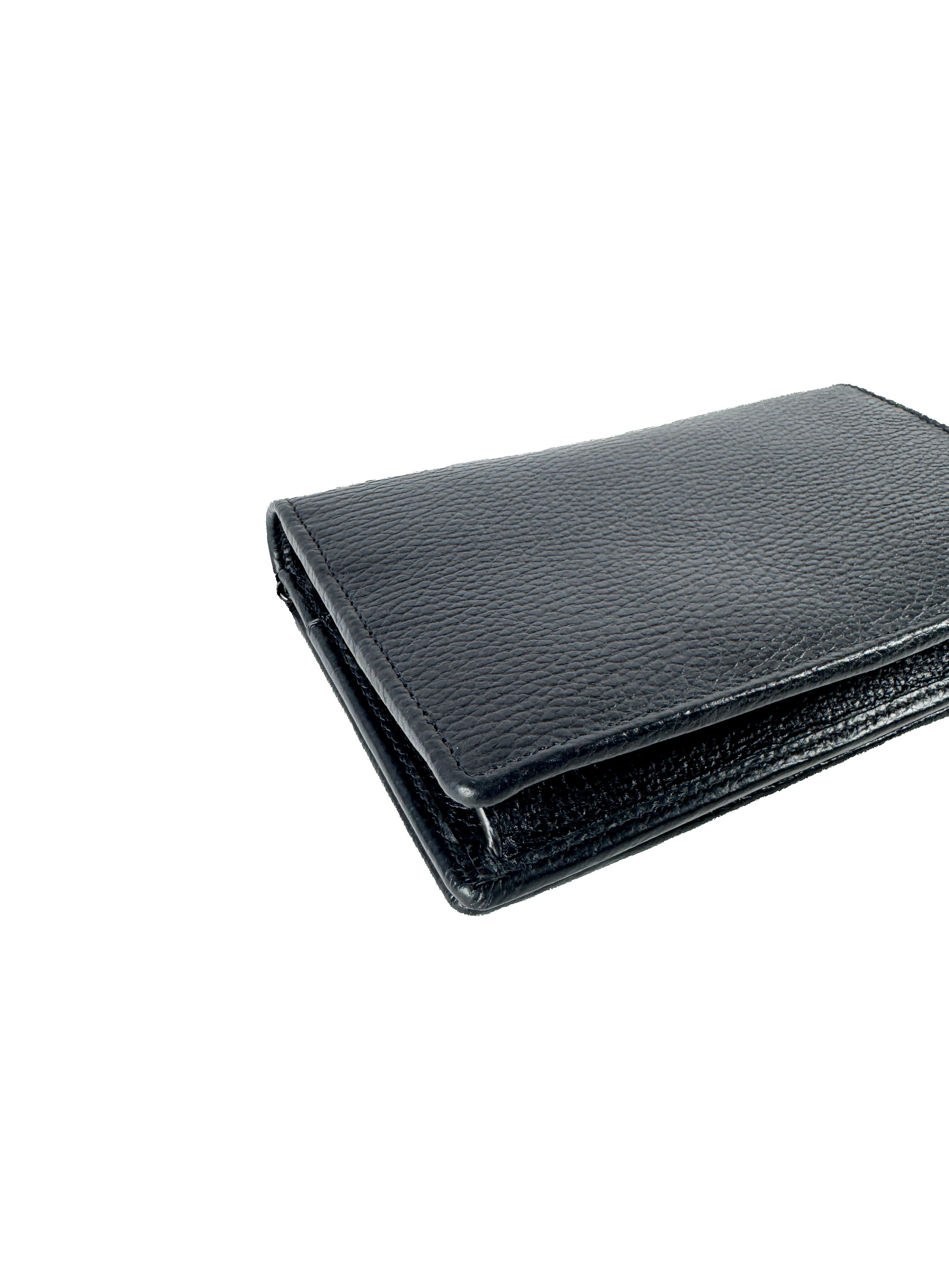 Gucci GG black Marmont leather wallet on a chain 497985-493075