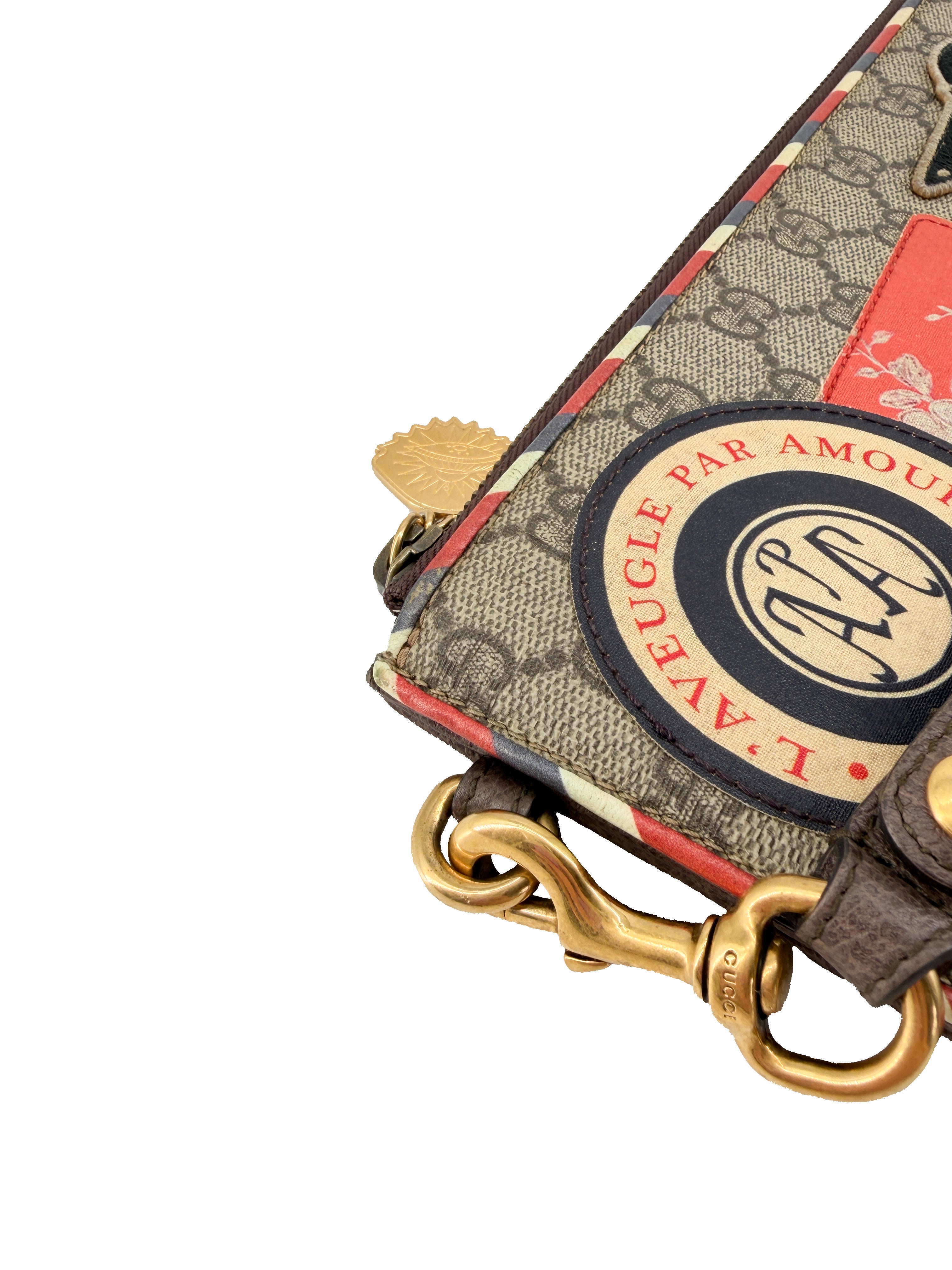 Gucci Courrier GG Supreme UFO Pouch Wristlet 473915-496334