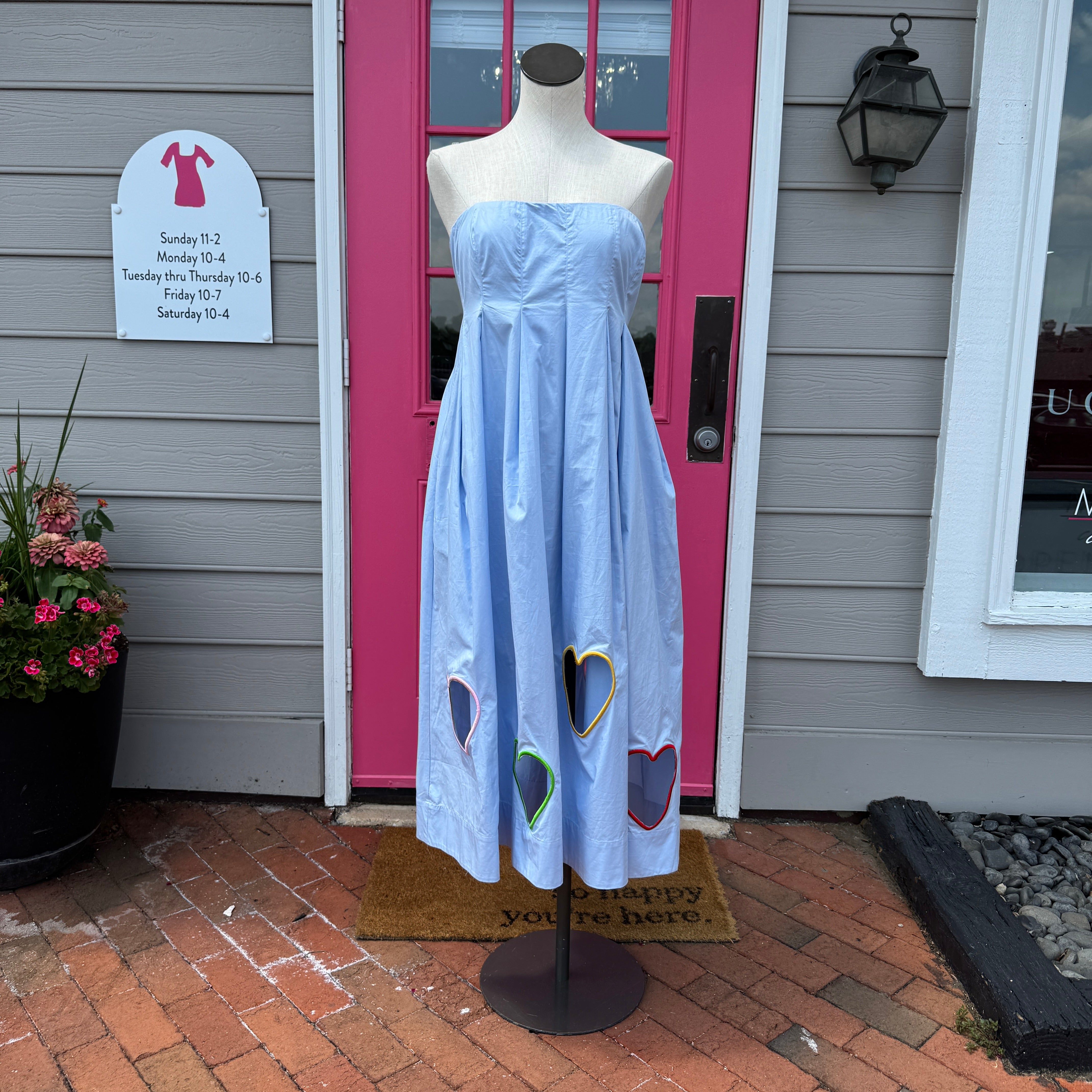 Mare Mare blue strapless heart cutout dress size XL NWT