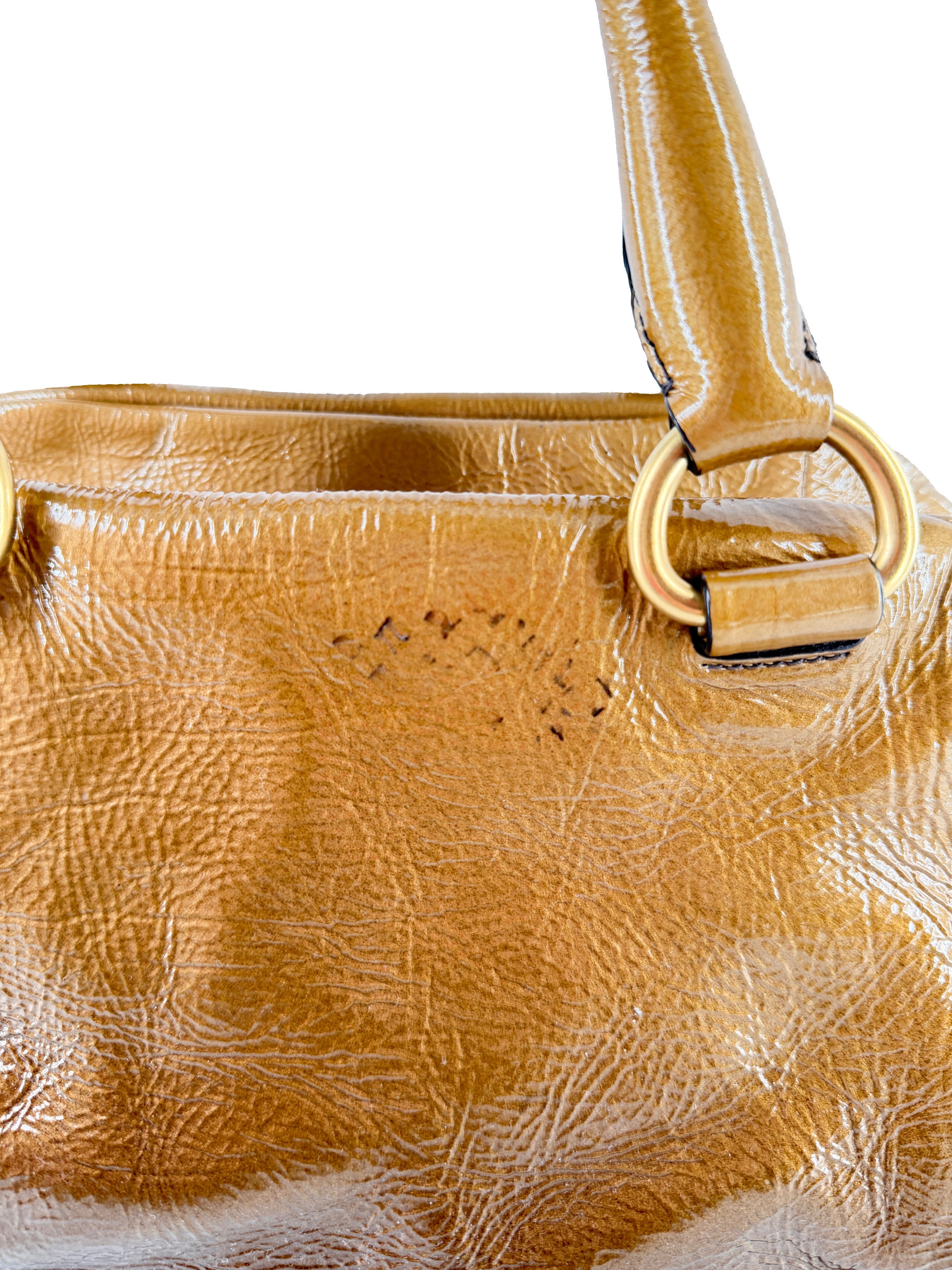 Prada brown Vernice sfumato handle bag 129