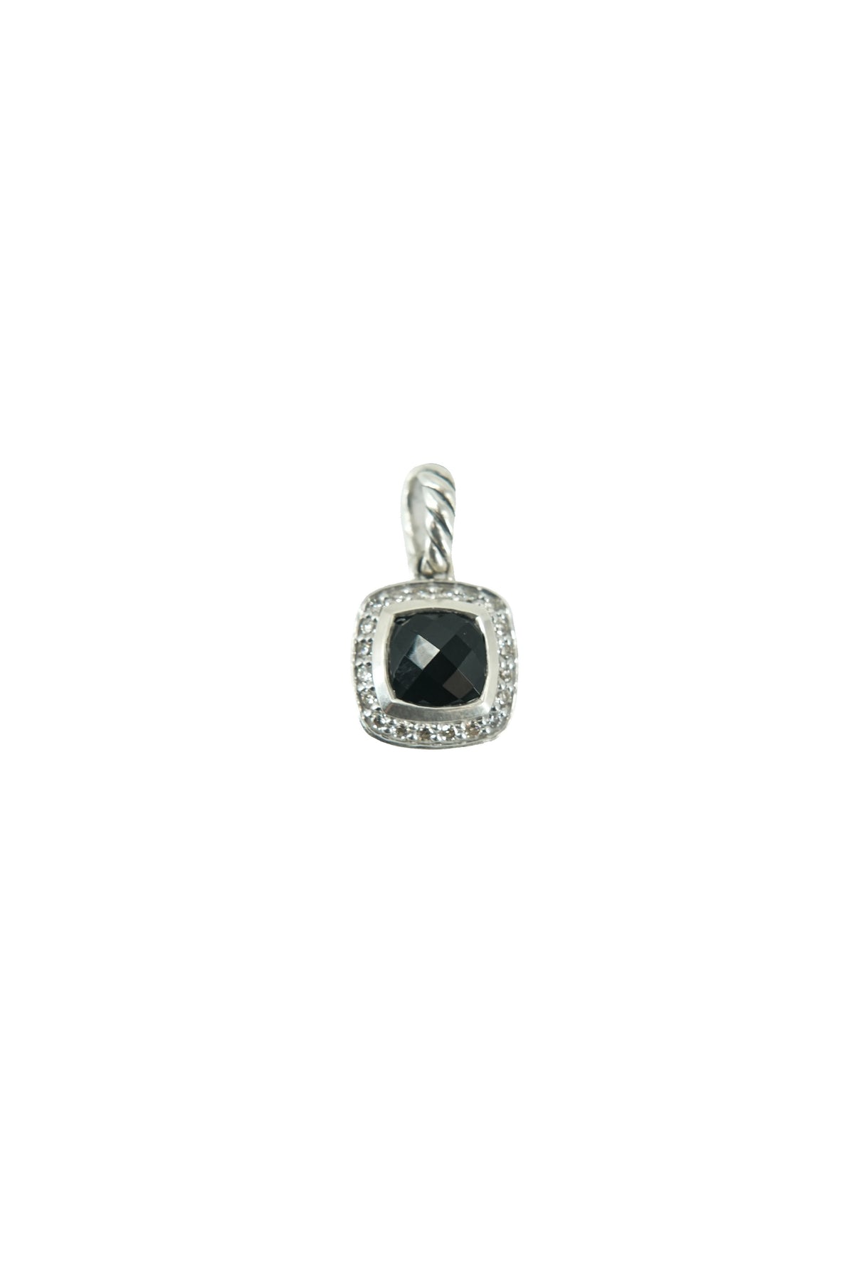 David Yurman sterling silver, diamonds, black onyx Albion pendant