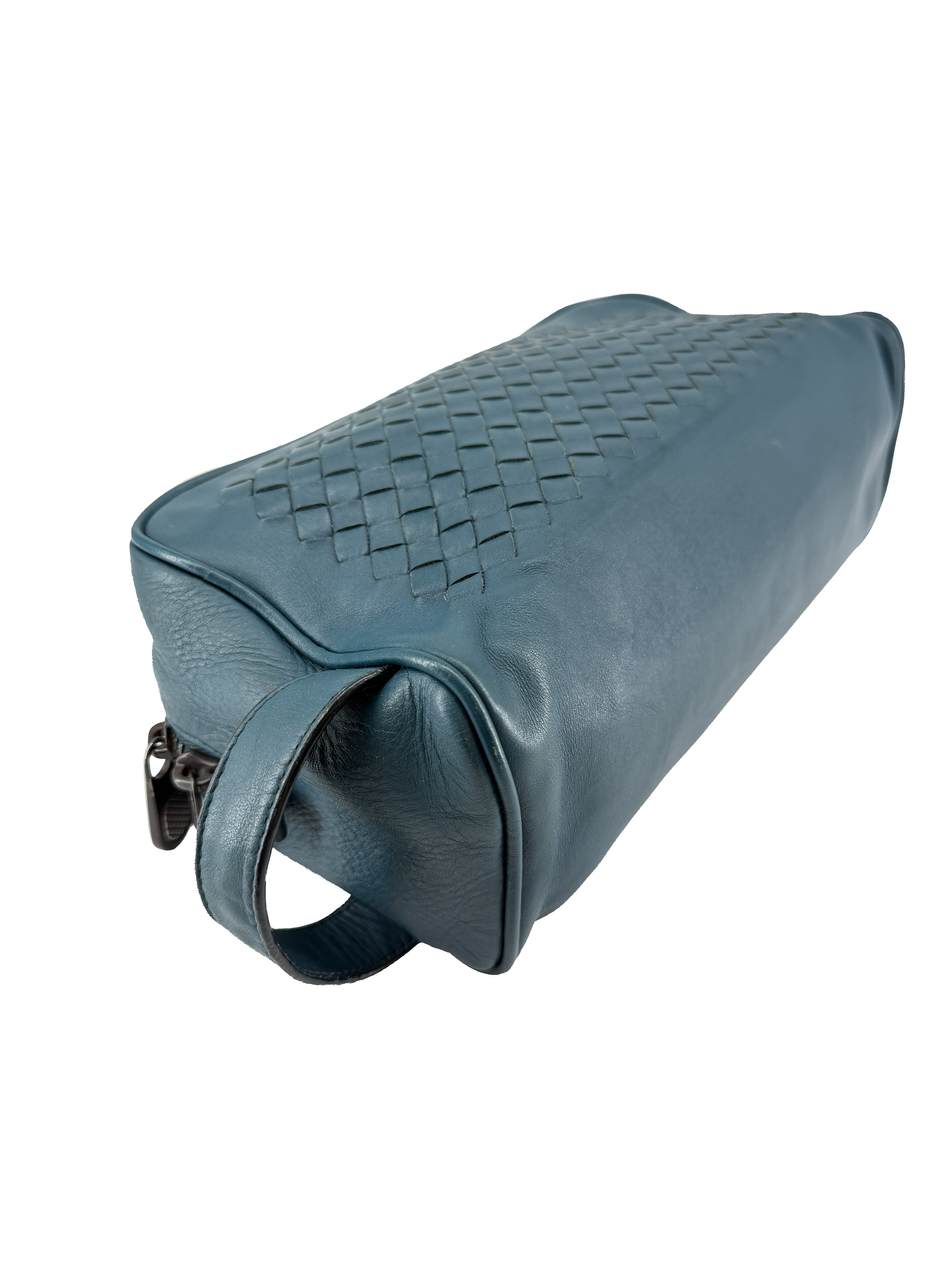 Bottega Veneta teal Intrecciato toiletry bag B07690618B