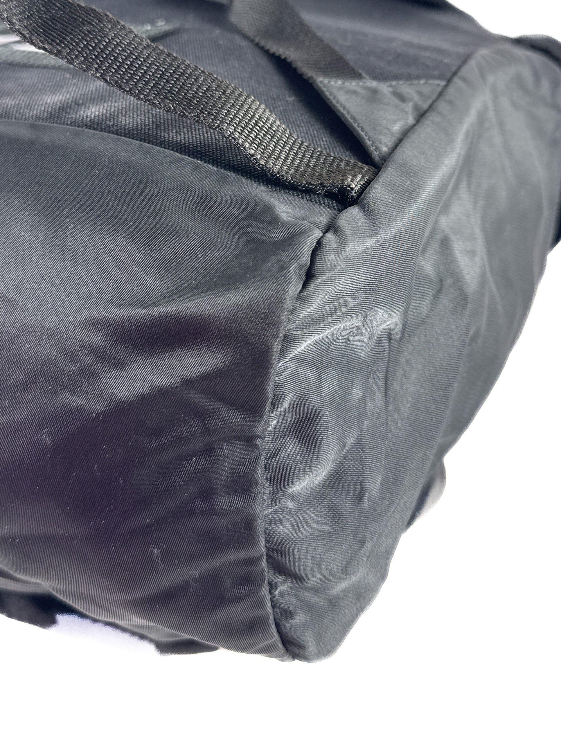 Prada Tessuto black double buckle backpack large