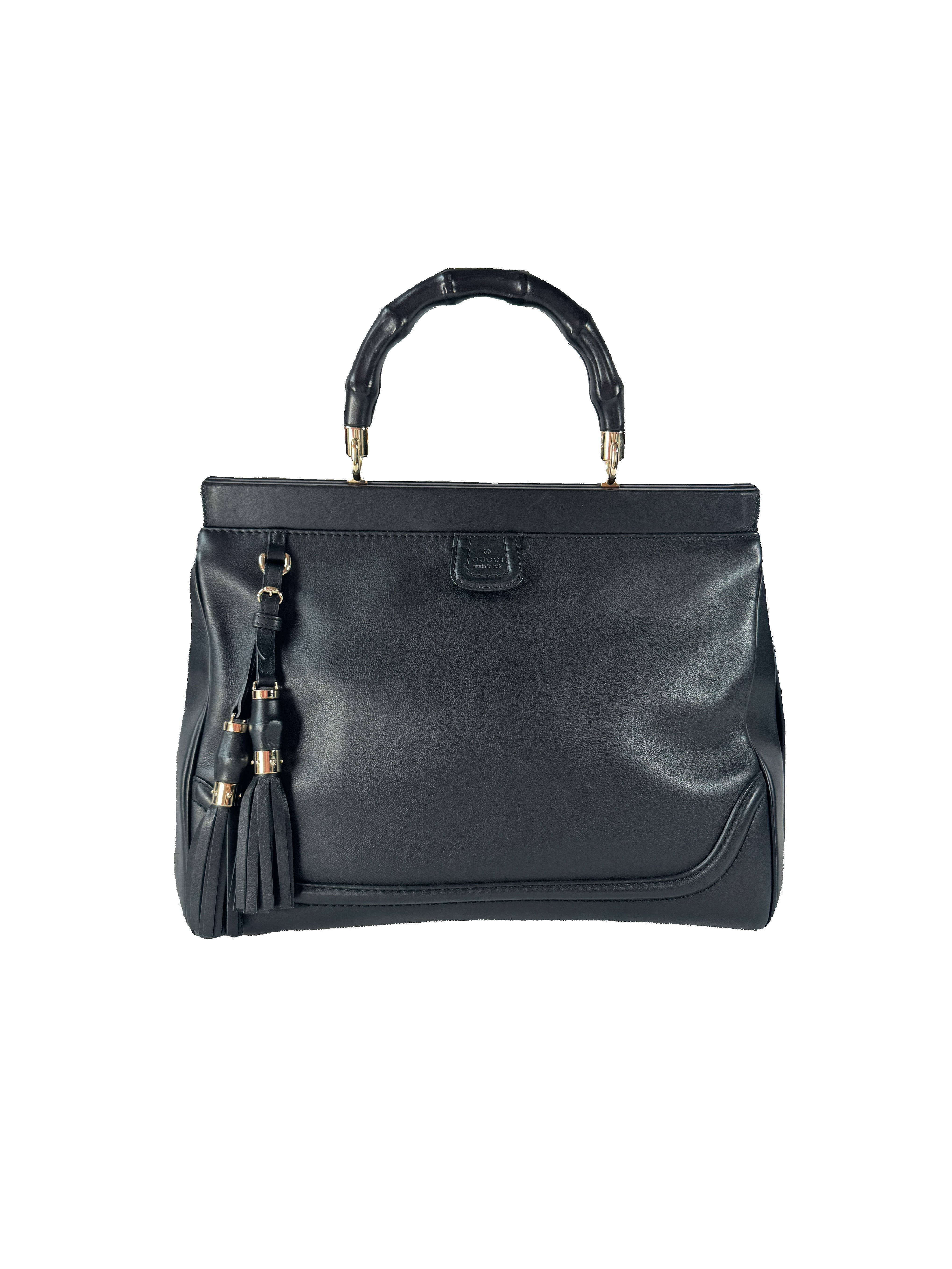 Gucci black Bamboo Bold top handle tote 296860502752