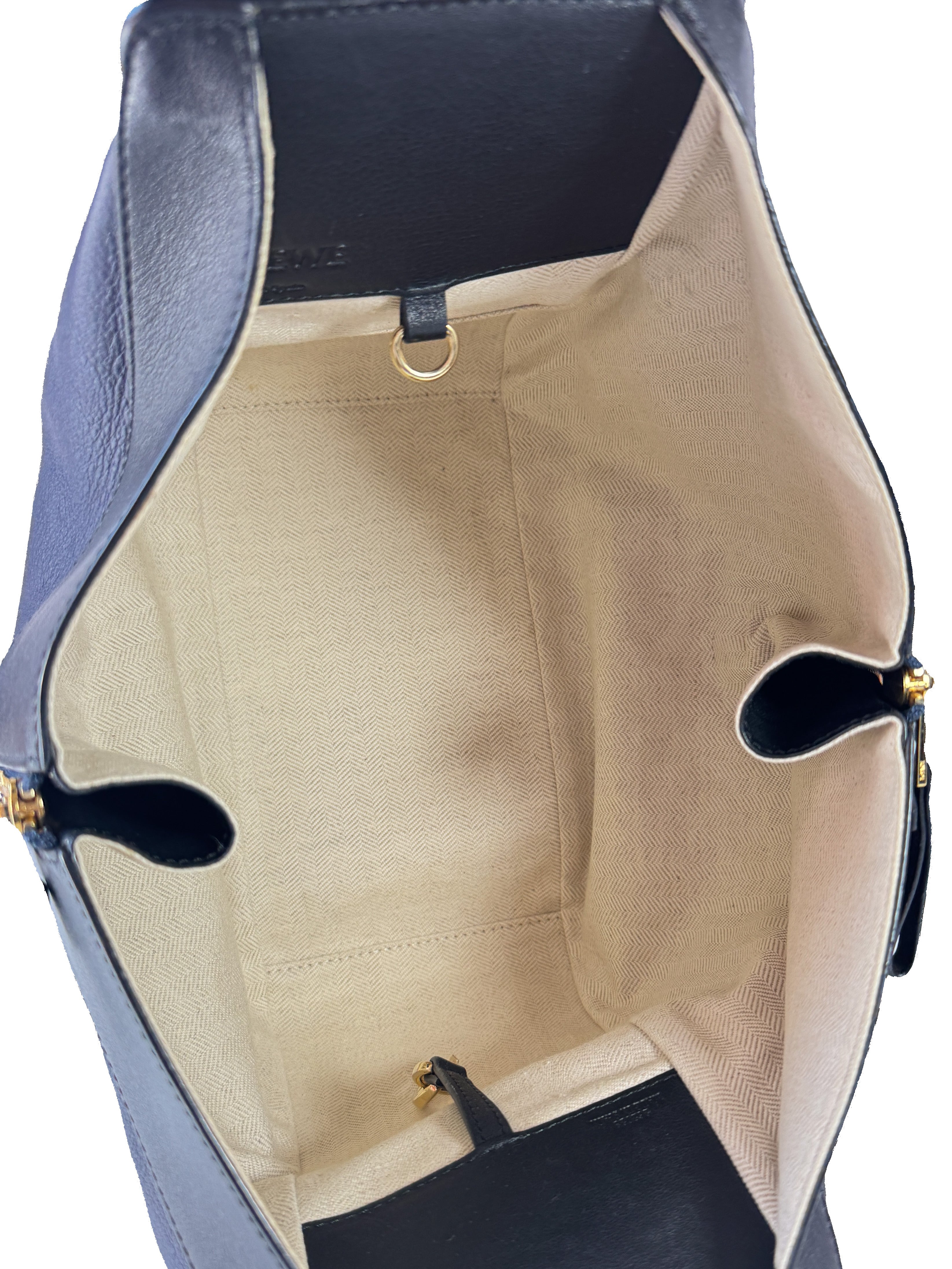 Loewe tri color navy, black, brown leather small Hammock bag 262023