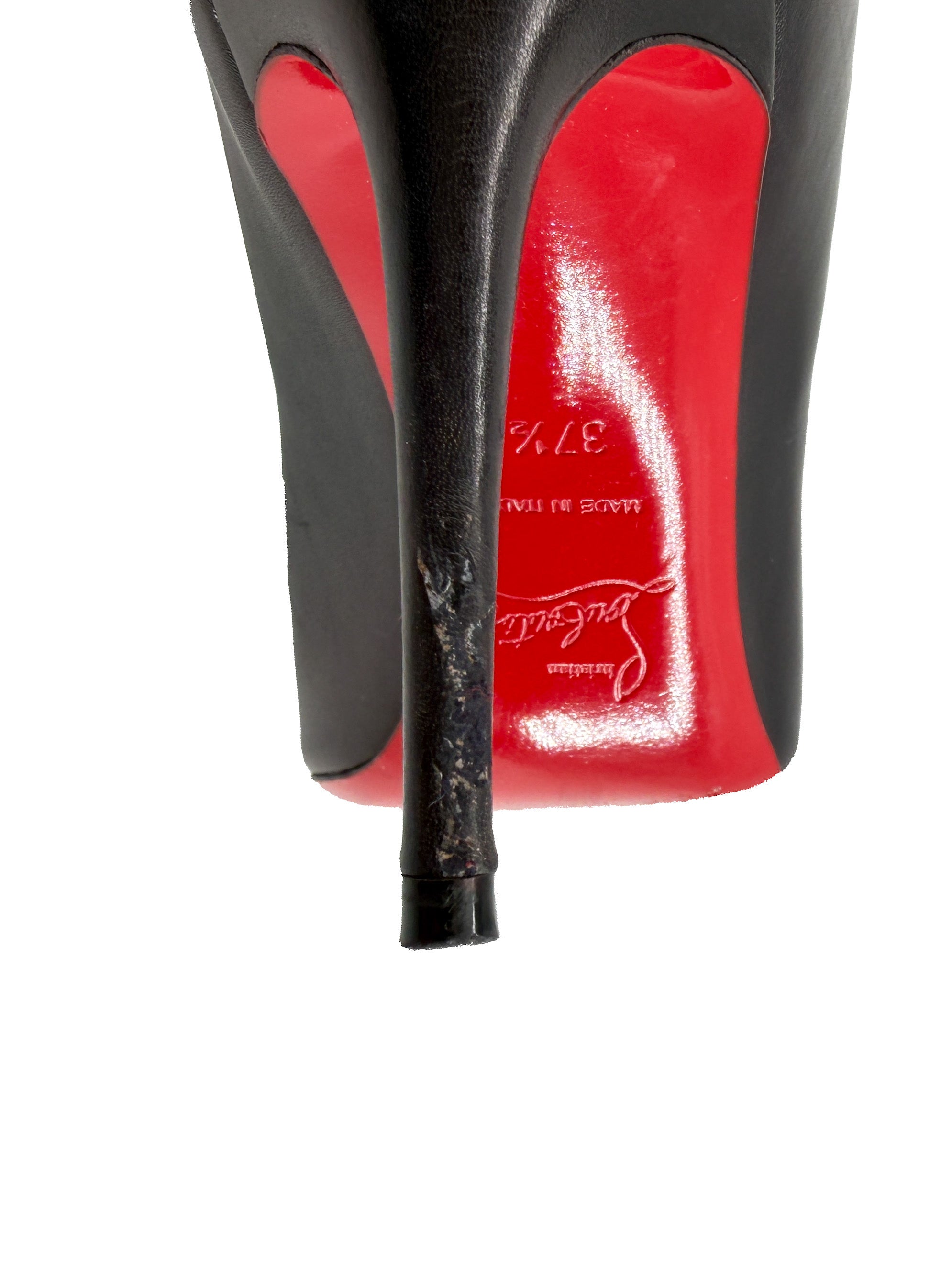 Christian Louboutin black leather Birgikate 85 size 37.5 BOX