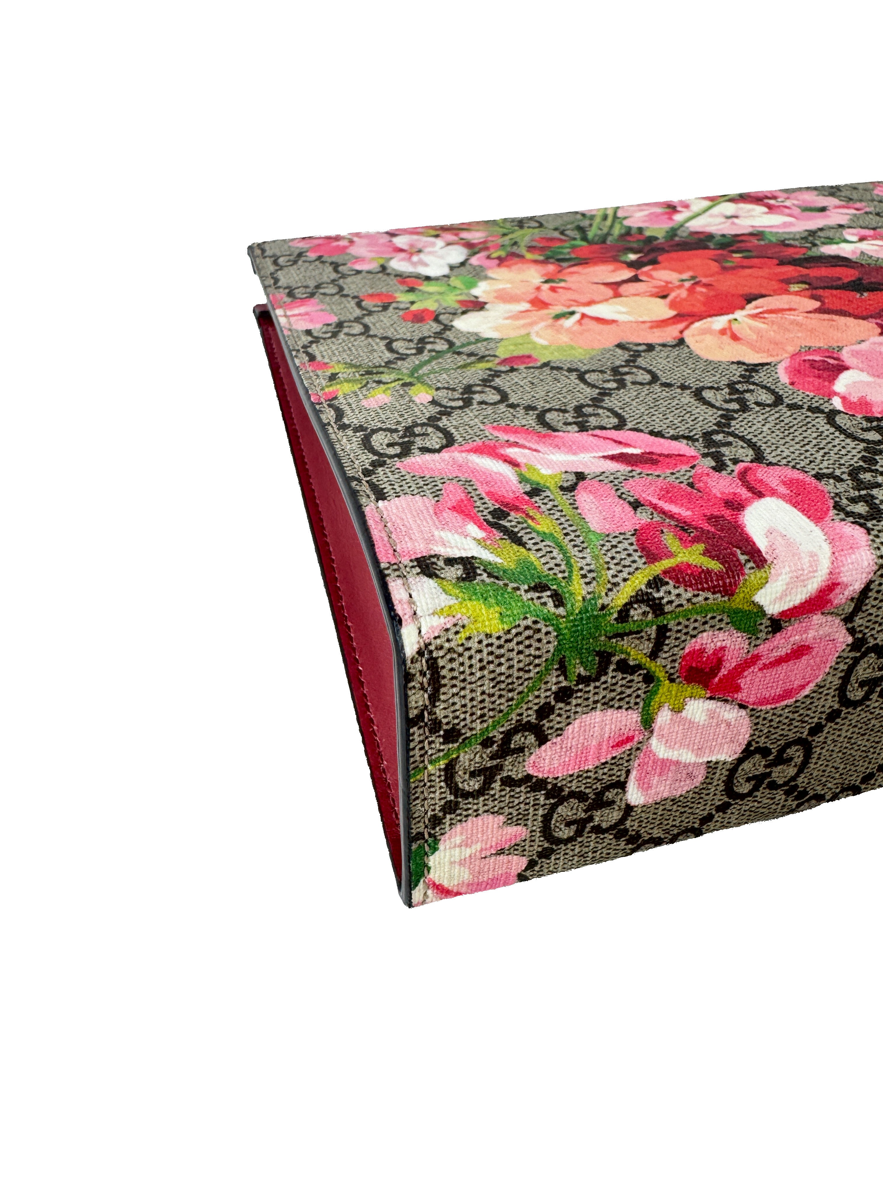 Gucci GG Supreme blooms large zip pouch 430268 0416