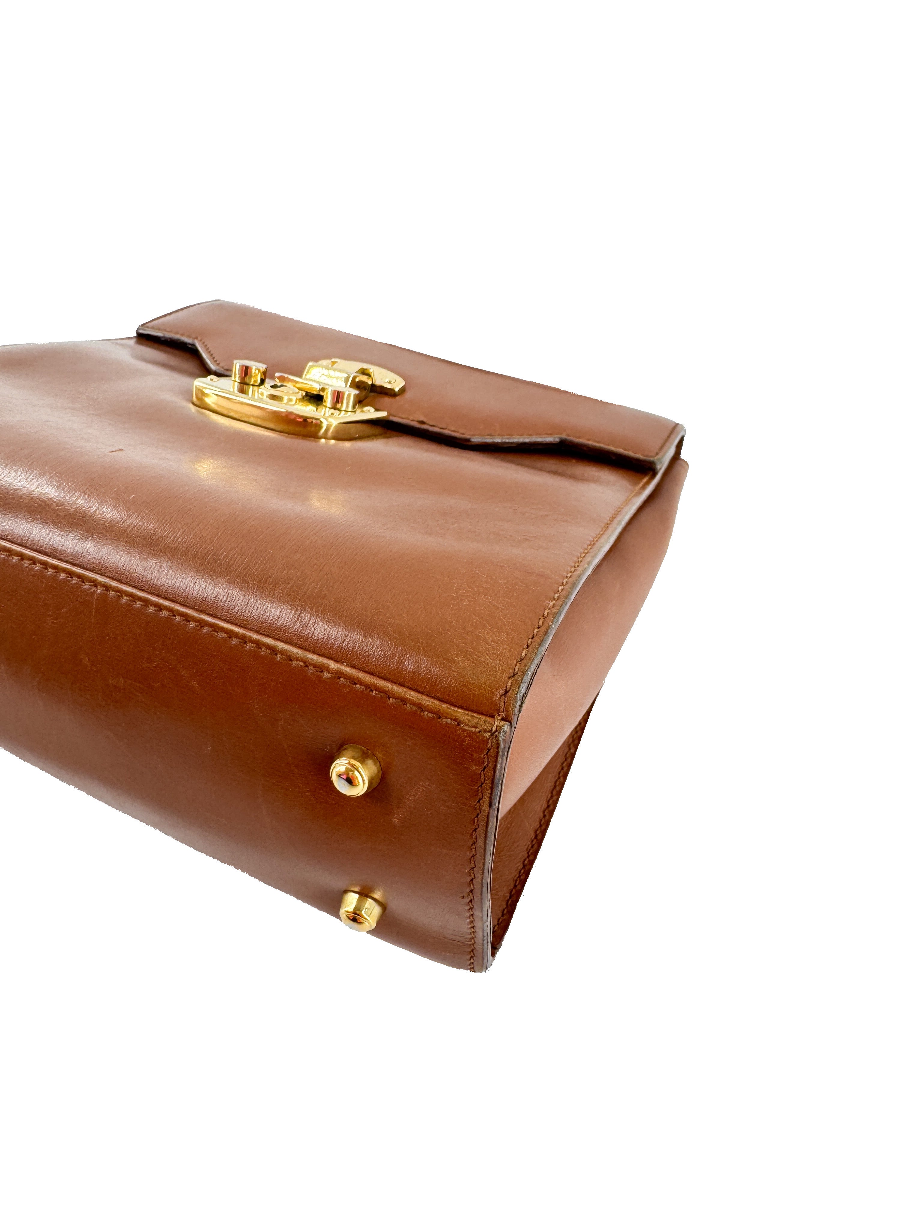 Gucci brown vintage Lady Lock top handle bag 000-110-0211