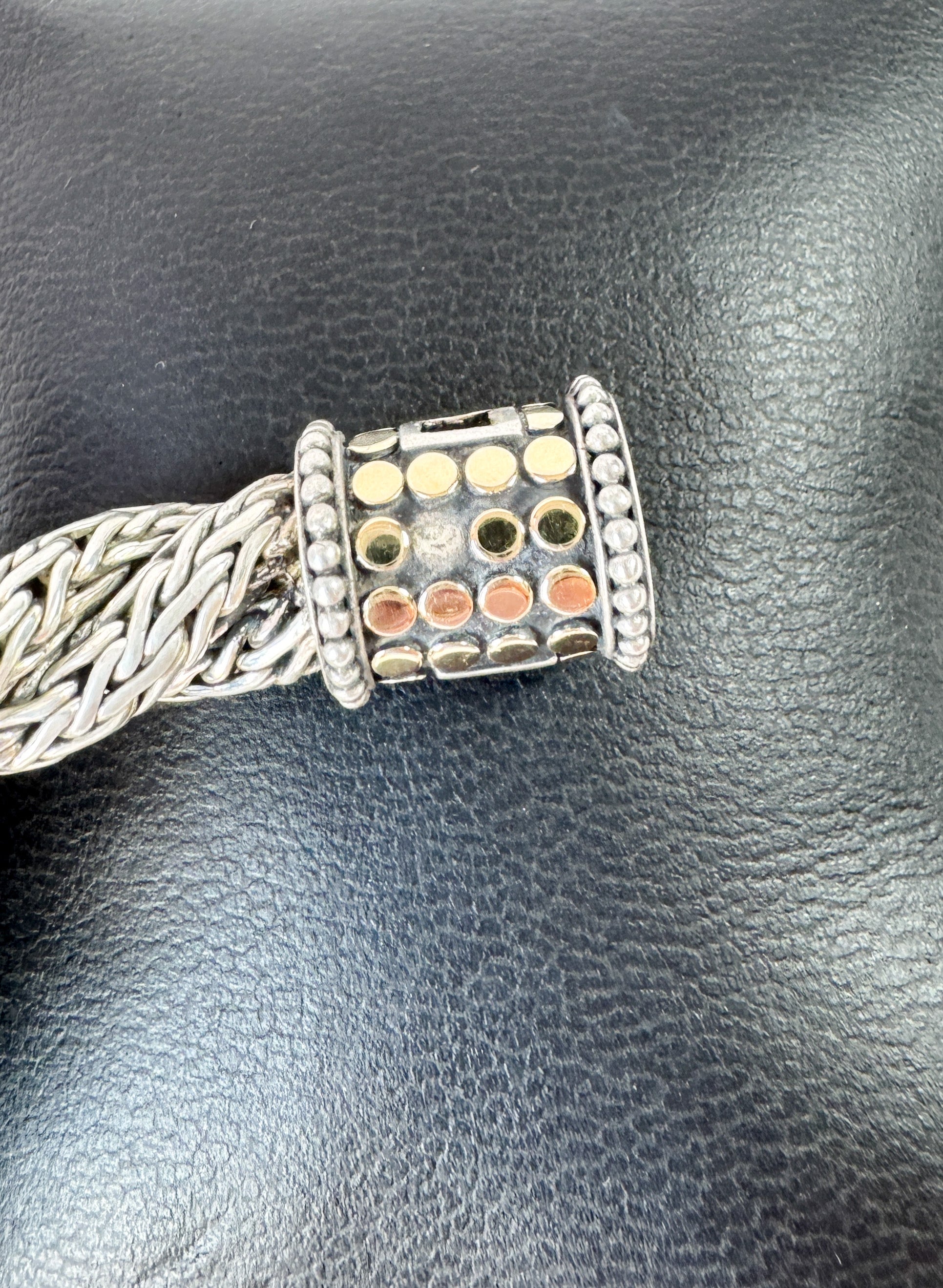 John Hardy sterling silver, 18k gold braided bracelet