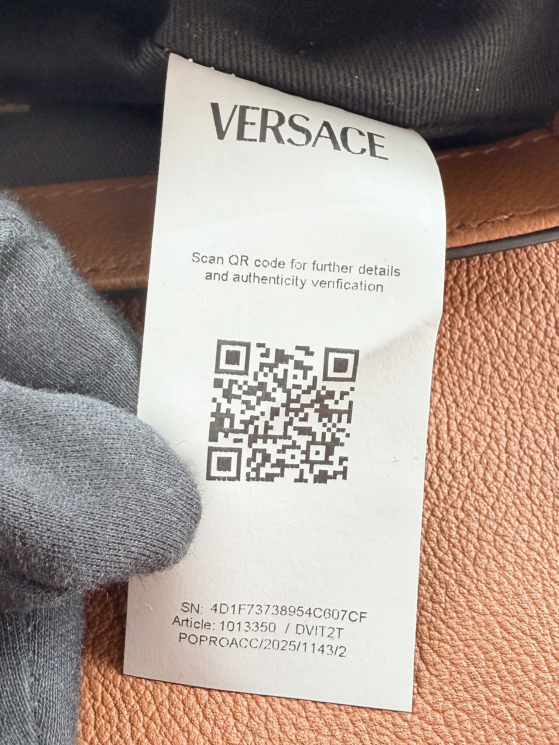 Versace brown leather La Medusa bag