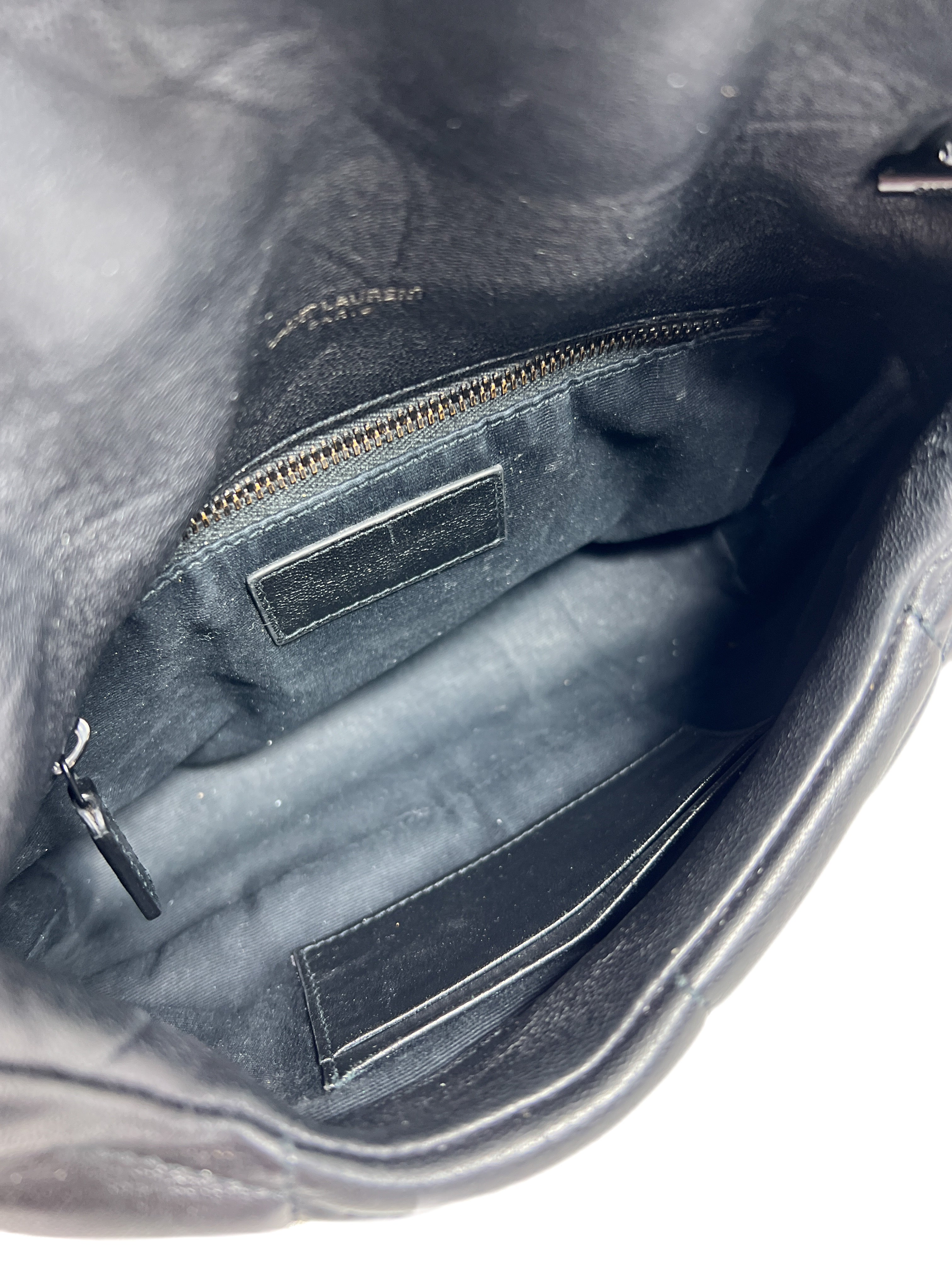 Saint Laurent black mini Lou puffer bag