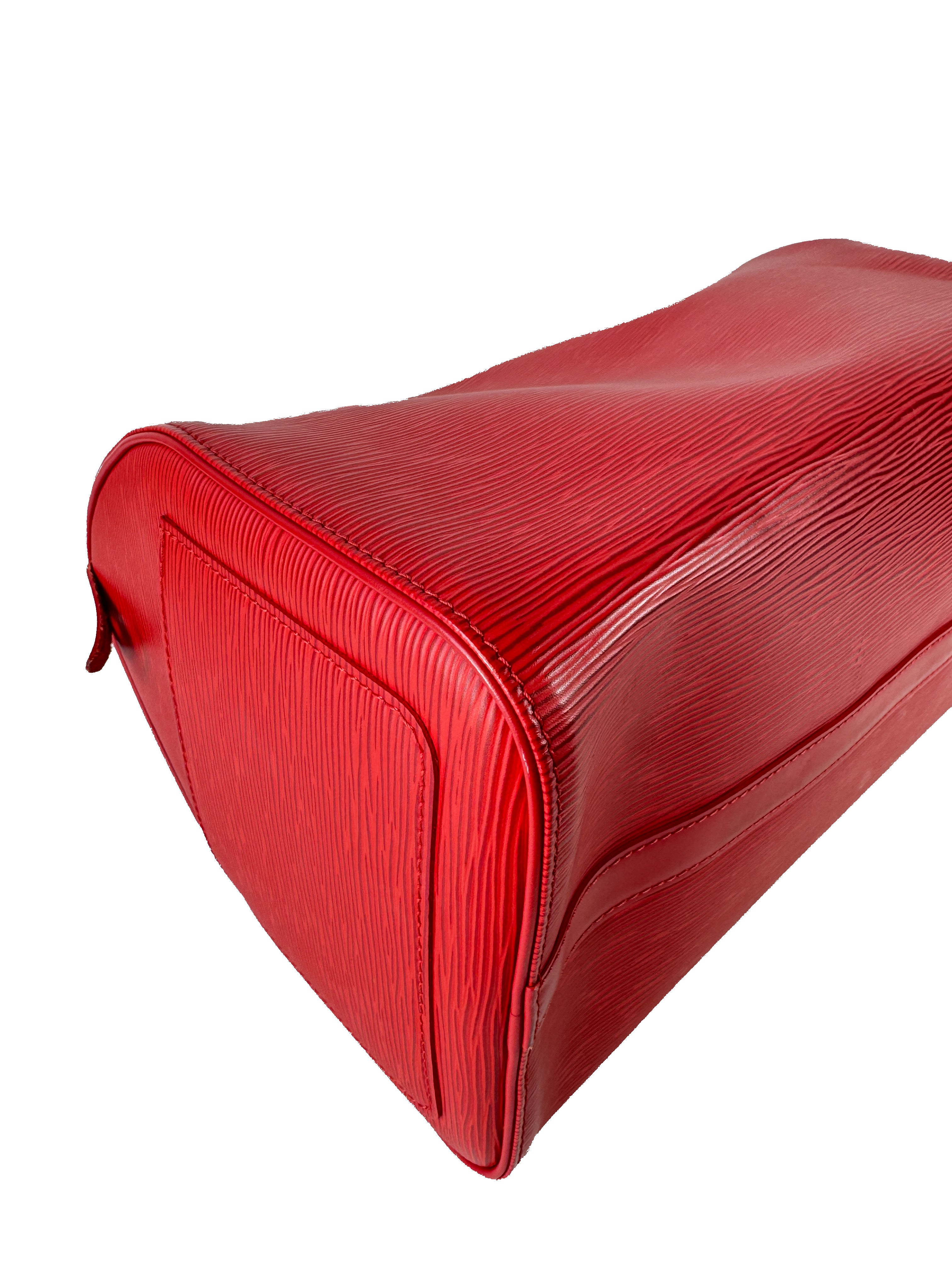 Louis Vuitton red epi leather Speedy 30 SP0024