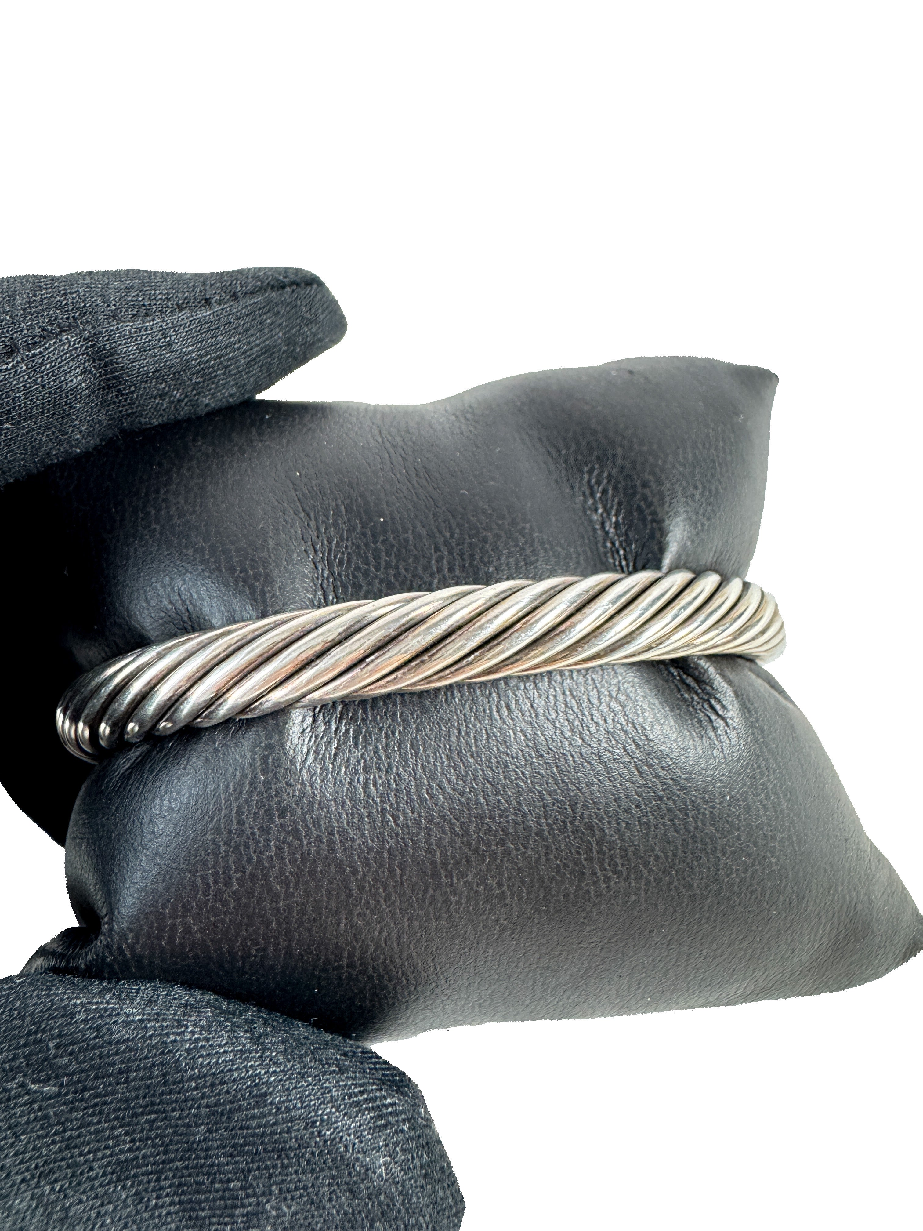 David Yurman sterling silver Chalcedony 7mm cable bracelet