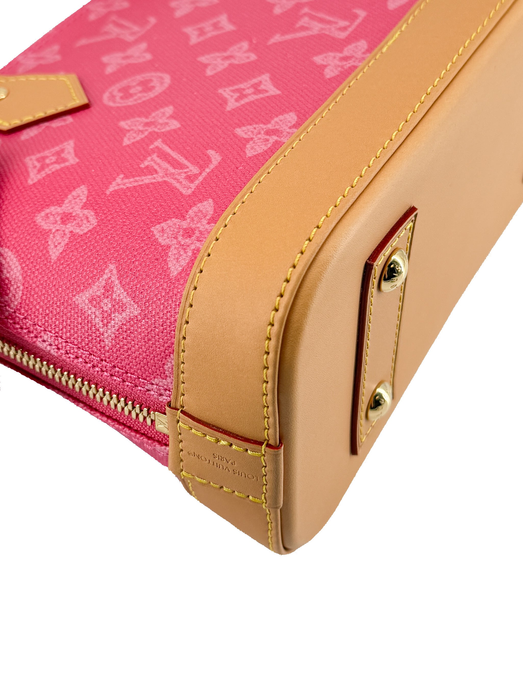 Louis Vuitton monogram Origine Alma BB rose ruban NFC