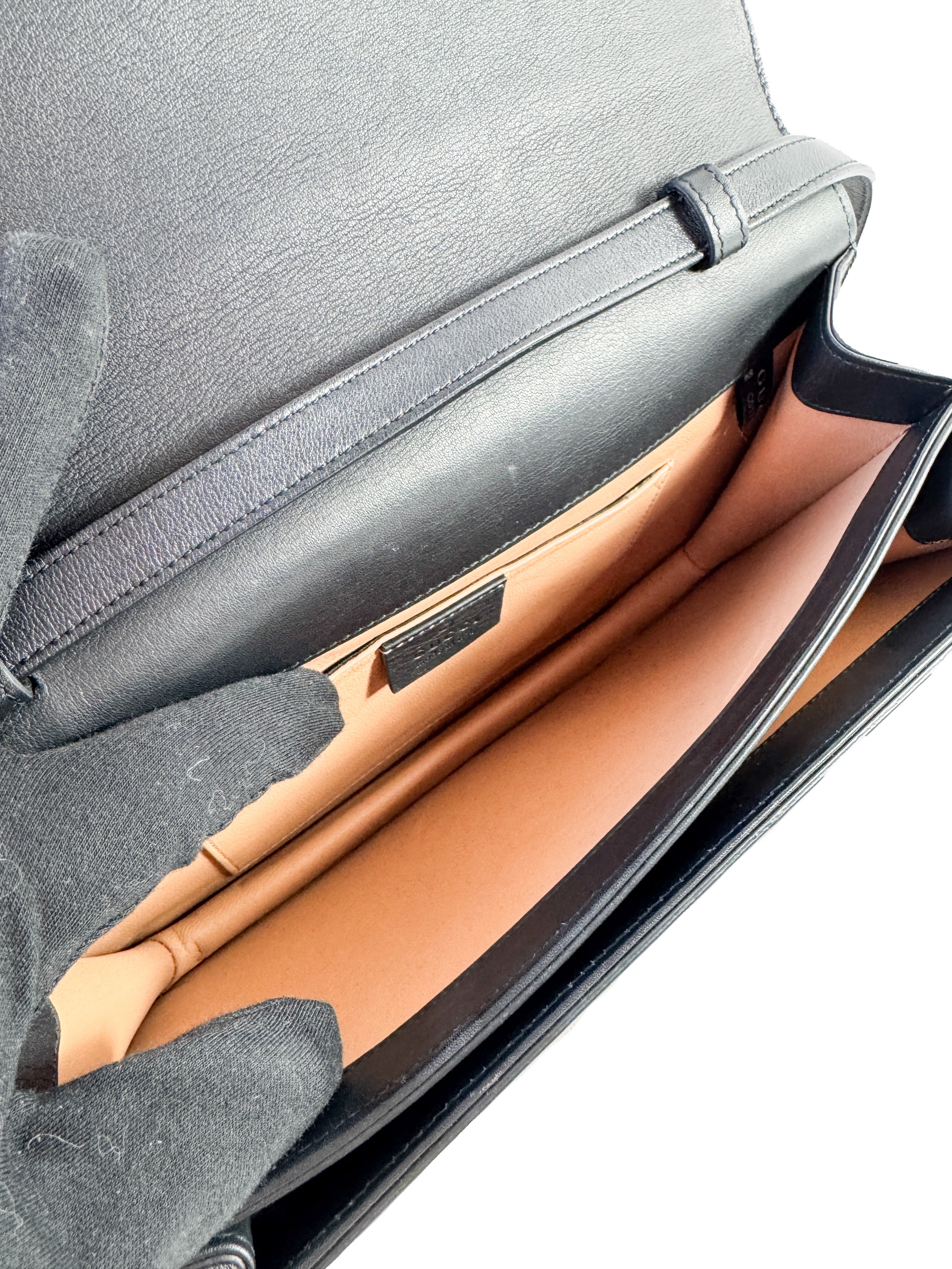 Gucci black GG Broadway leather convertible bag 371505 000926