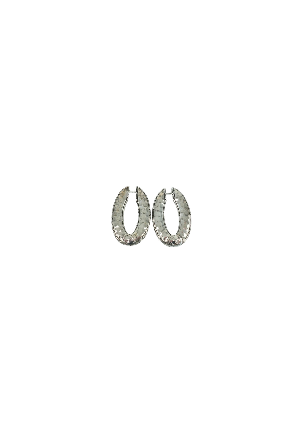 John Hardy sterling silver, gold hammered reversible hoop earrings