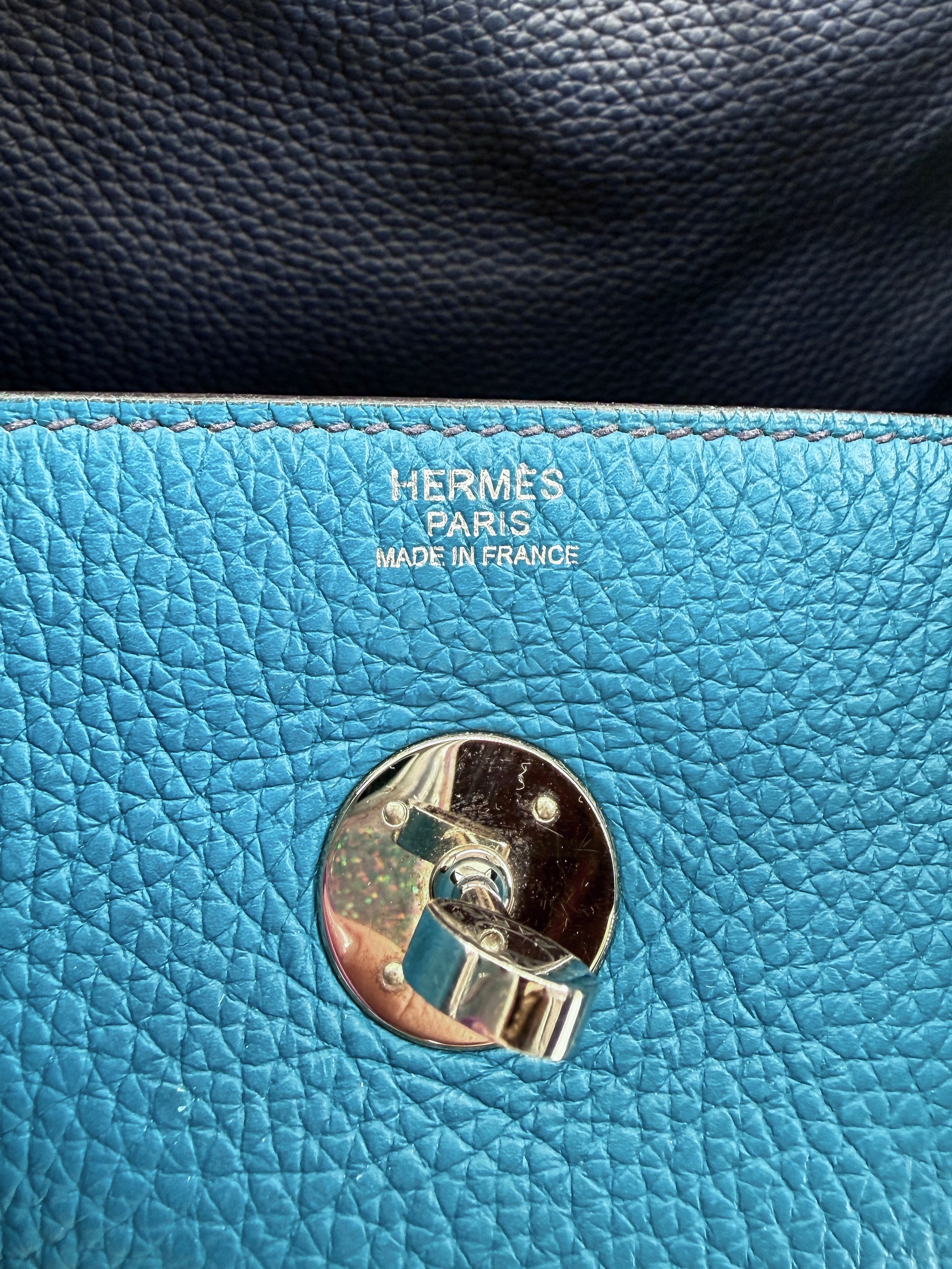 Hermès Lindy 30 Blue Izmir/Bleu Saphir Clemence square Q