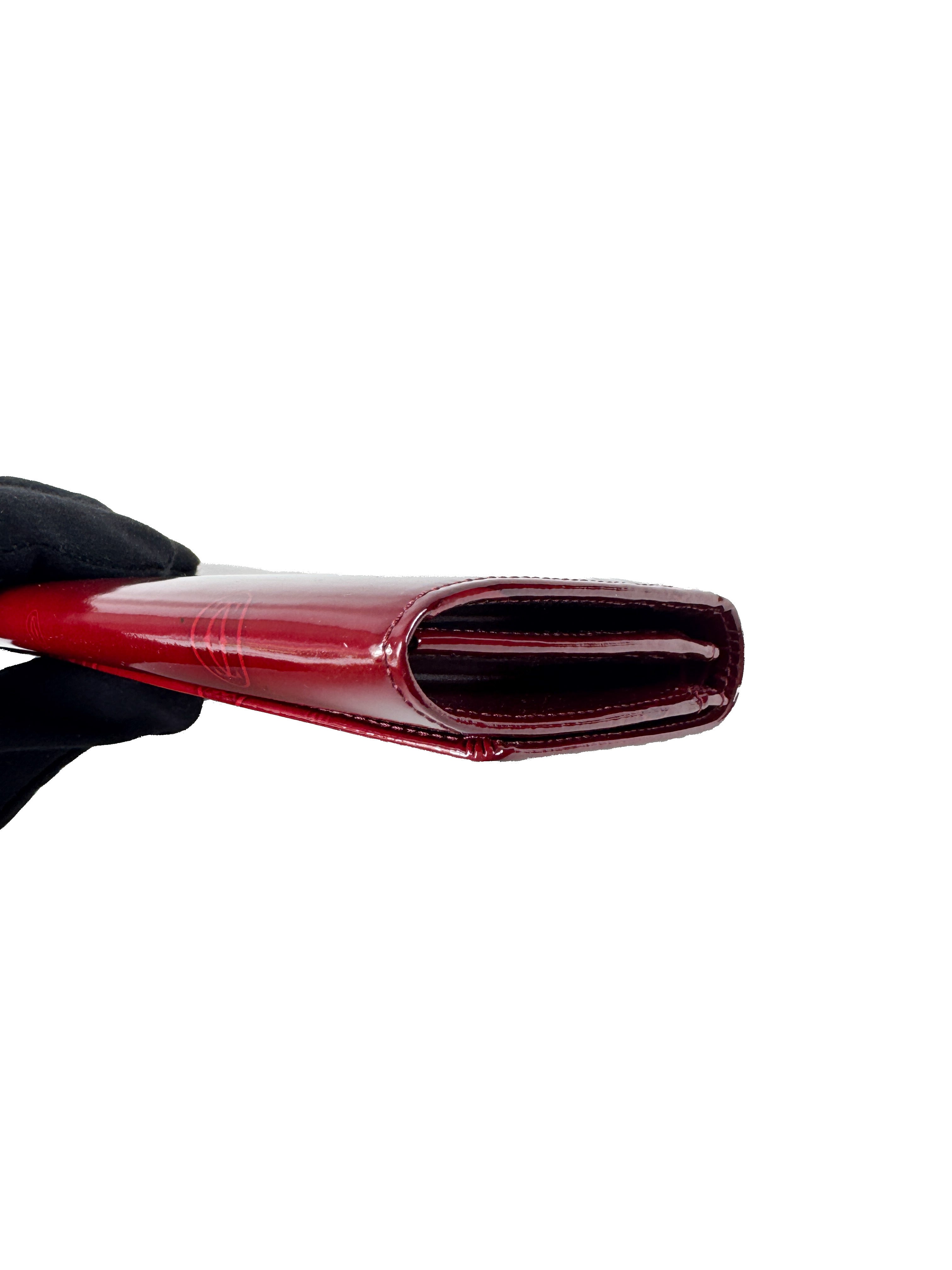 Cartier red patent leather Happy Birthday wallet FCWE