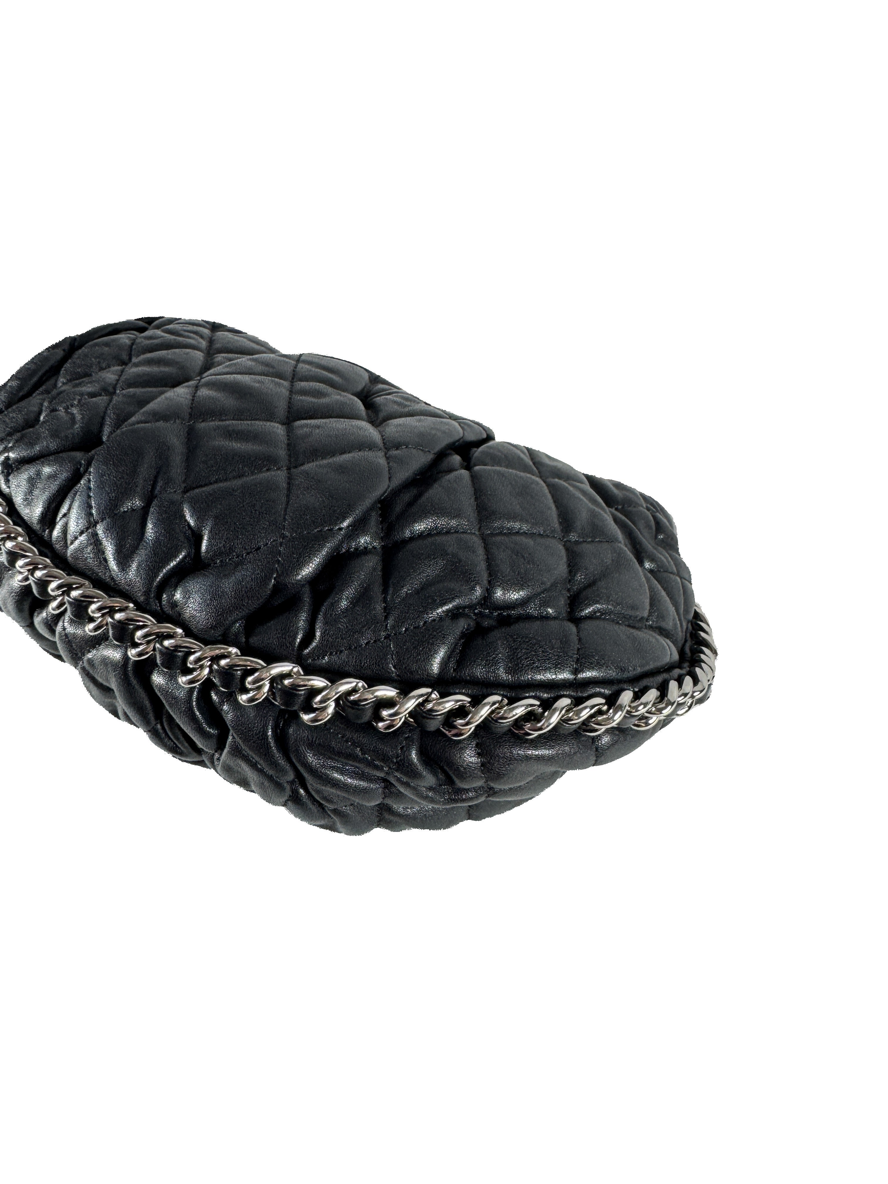 Chanel black quilted leather chain around crossbody 1651018