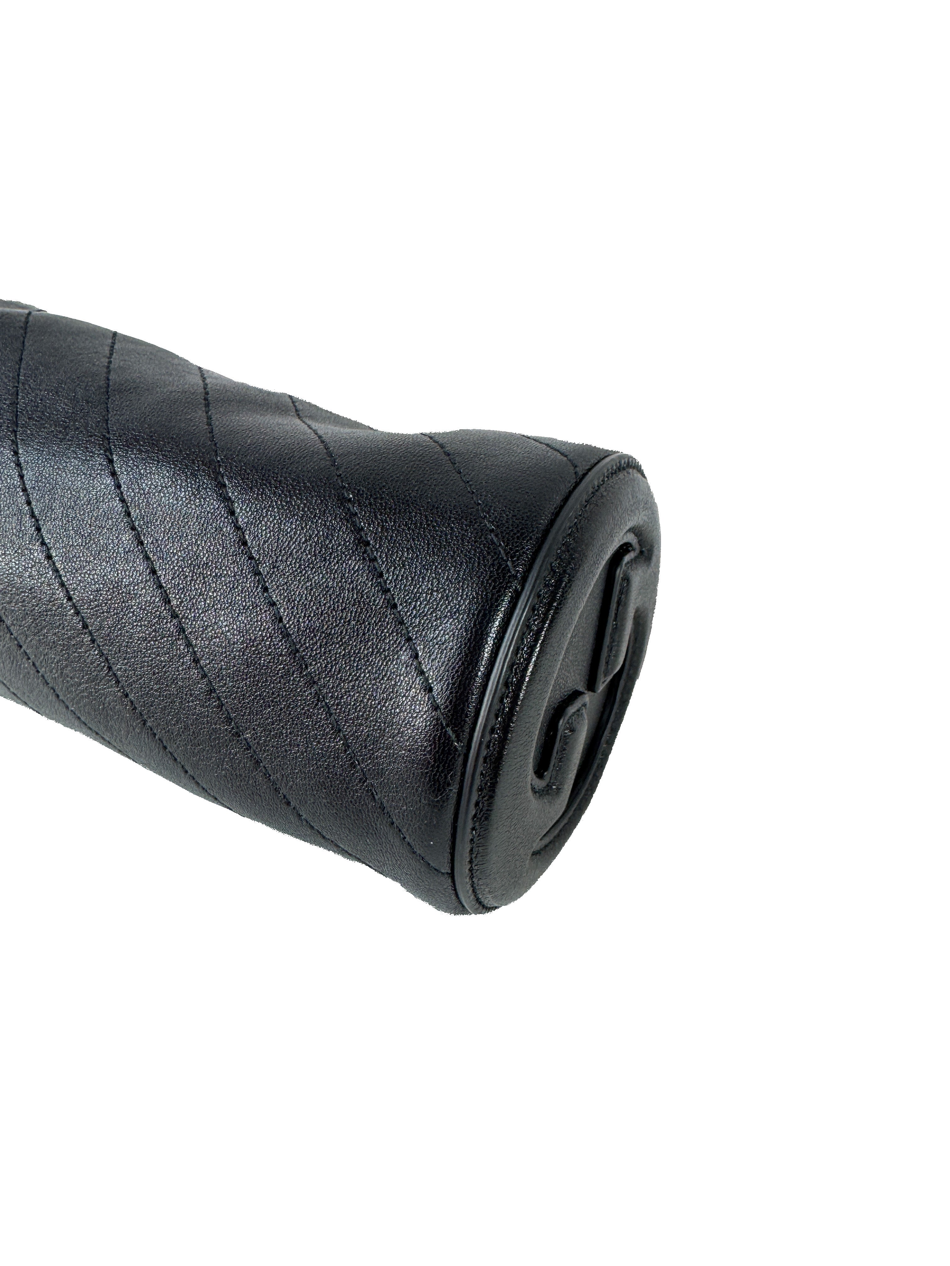 Gucci Sakai Be Green Calfskin Diagonal Stitched Mini Blondie Barrel Shoulder Bag Black 760170525040