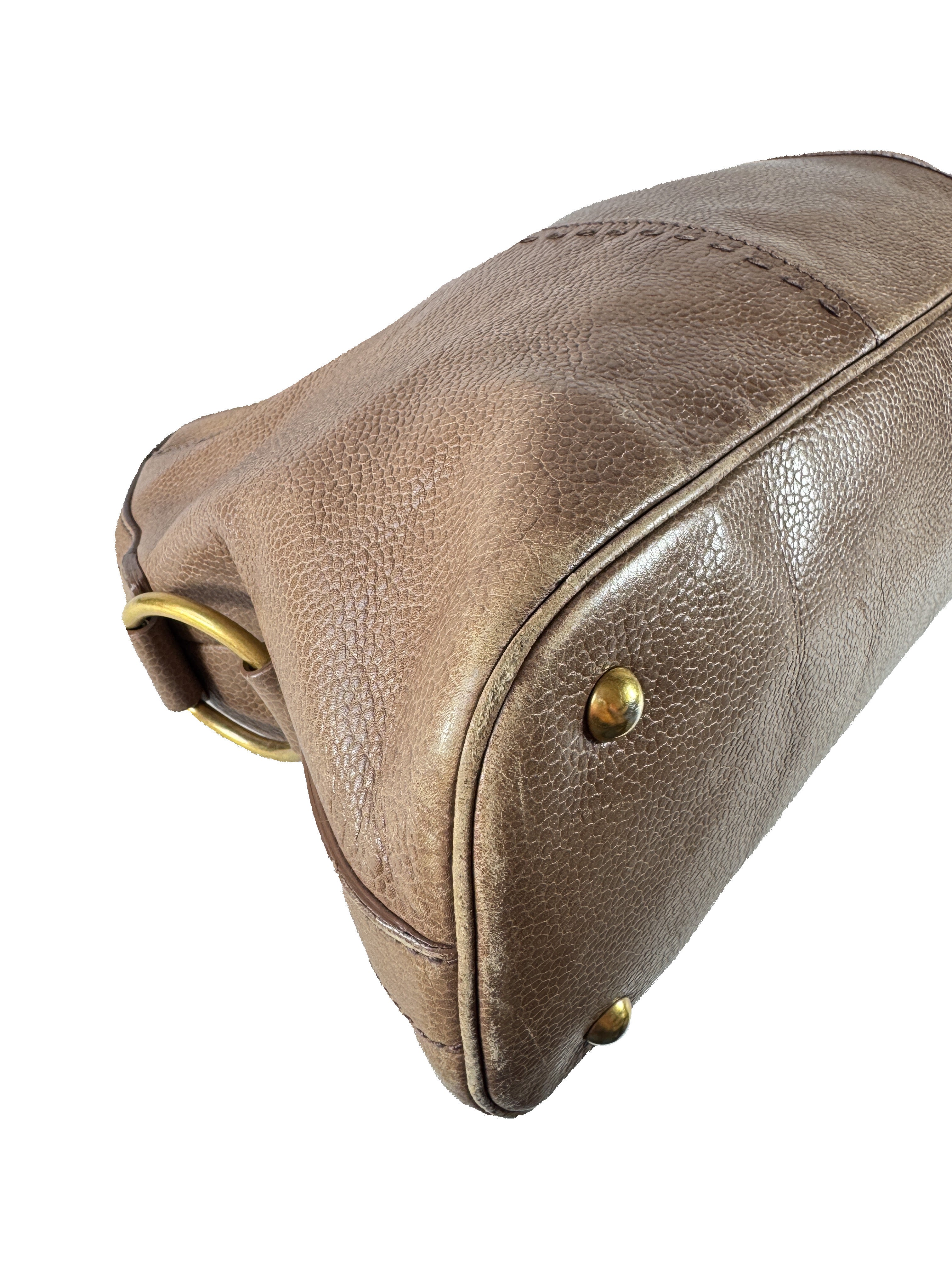 Saint Laurent taupe leather large Muse 002122