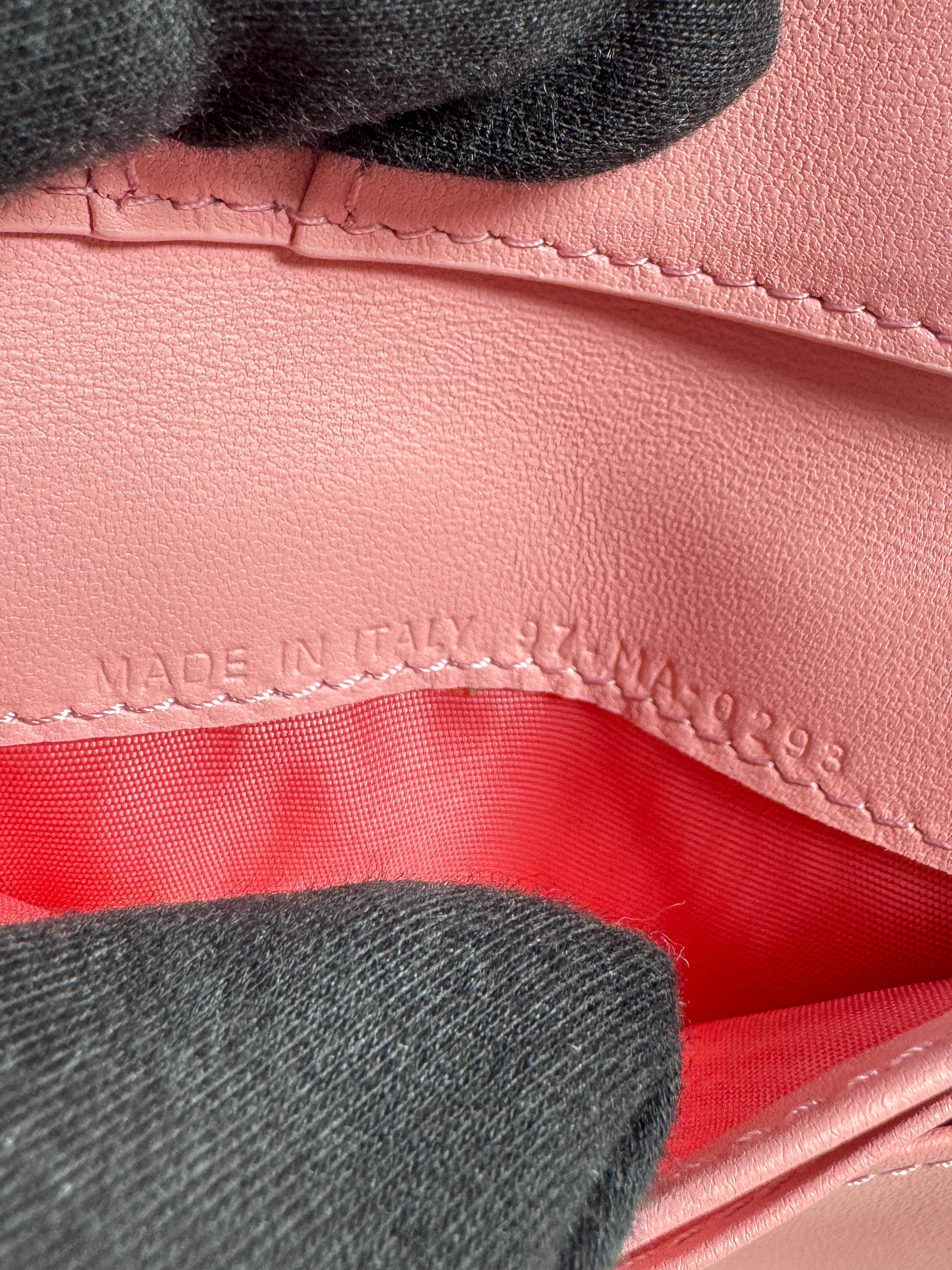 Dior pink Caro Dandelion card holder 97-MA-9293