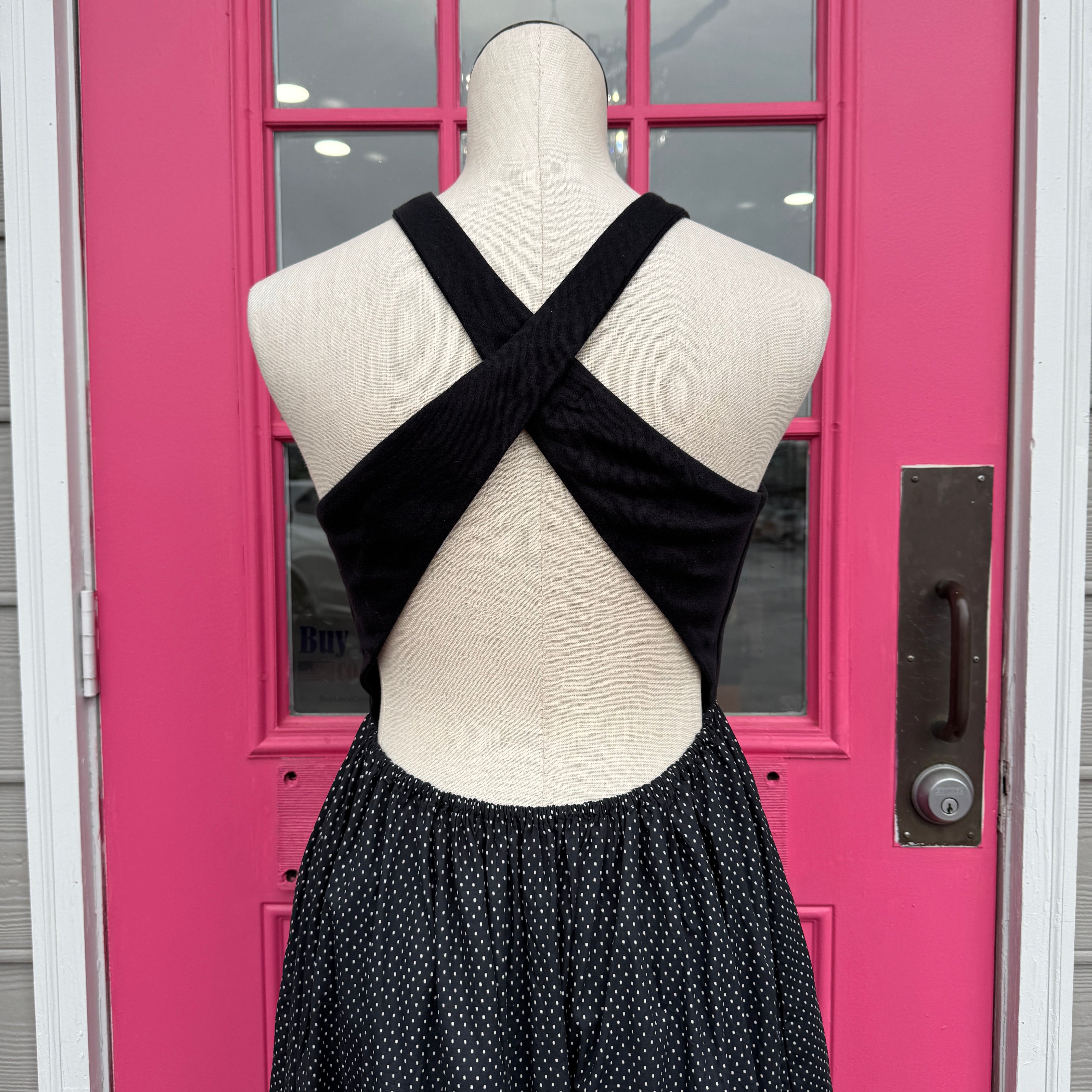Christy Dawn black white tank dress size L