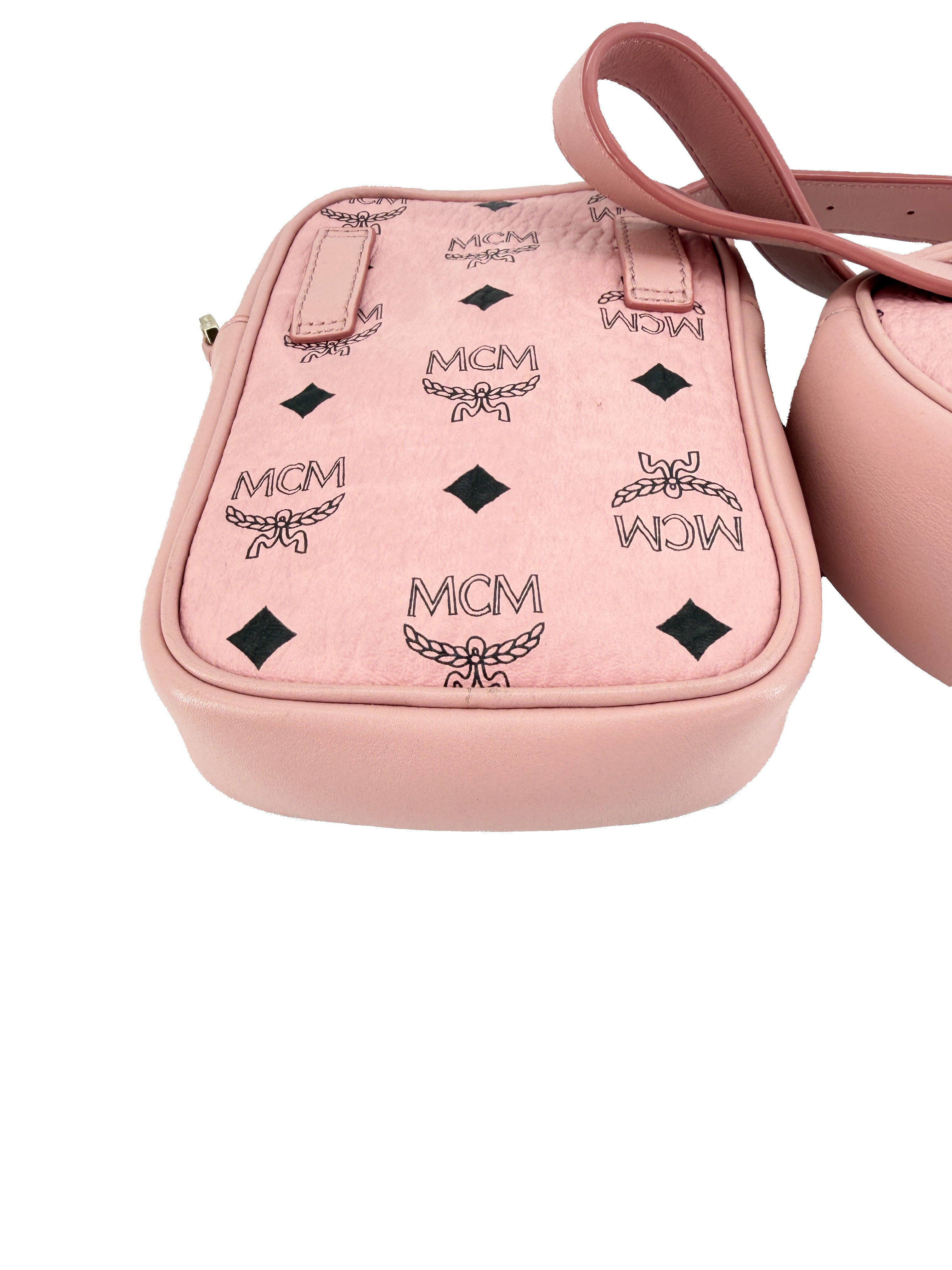 MCM pink Essential monogram double bet bag 10011904