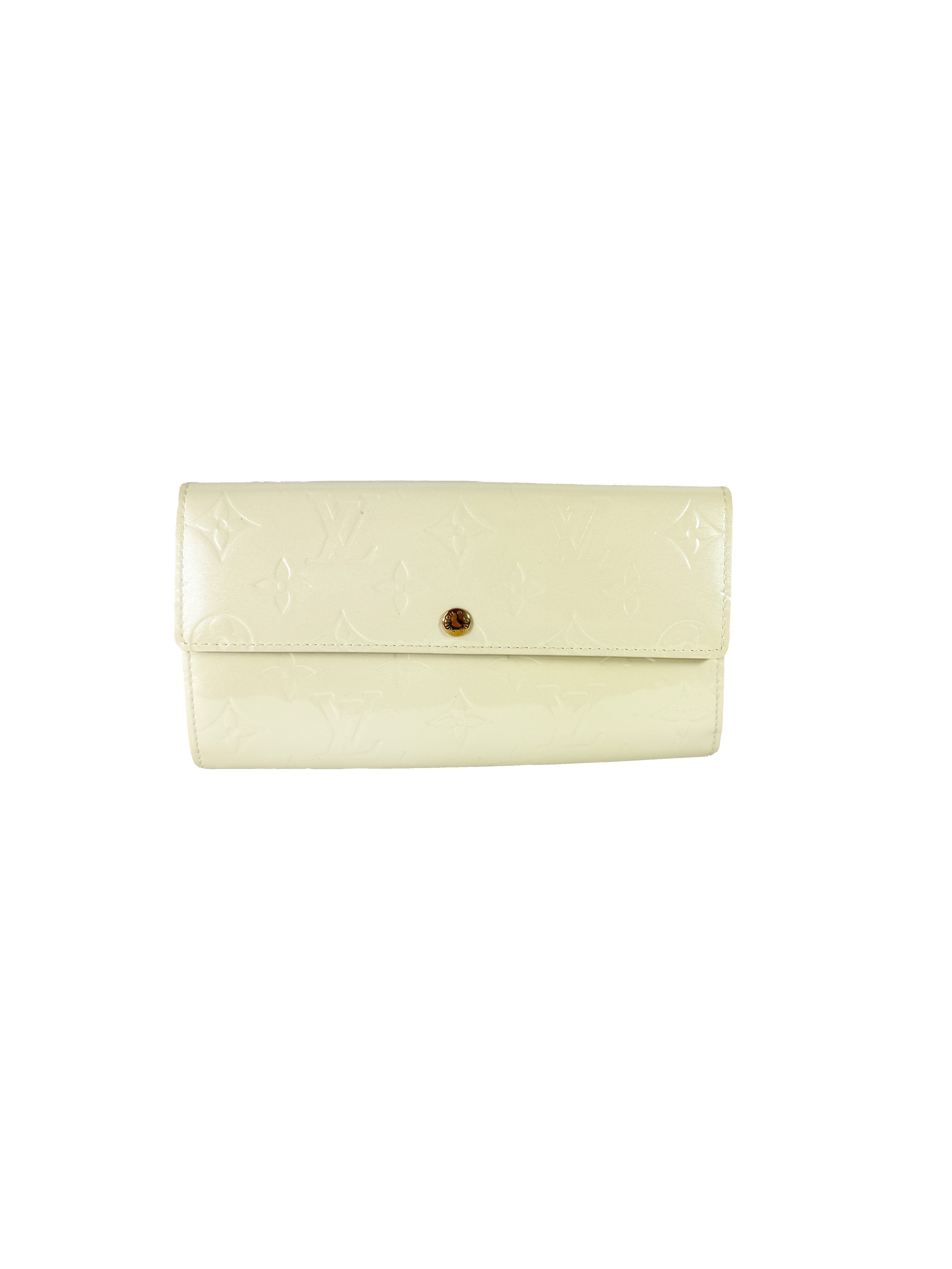 Louis Vuitton monogram Vernis cream Sarah wallet TH0055