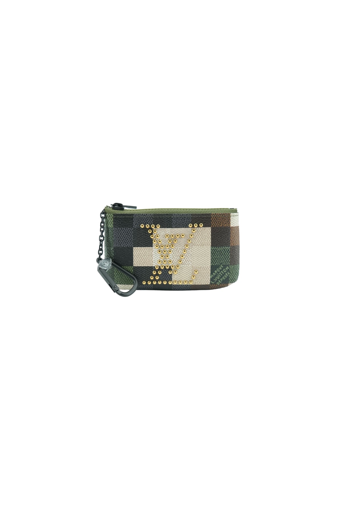 Louis Vuitton damoflage studded pochette cles NFC