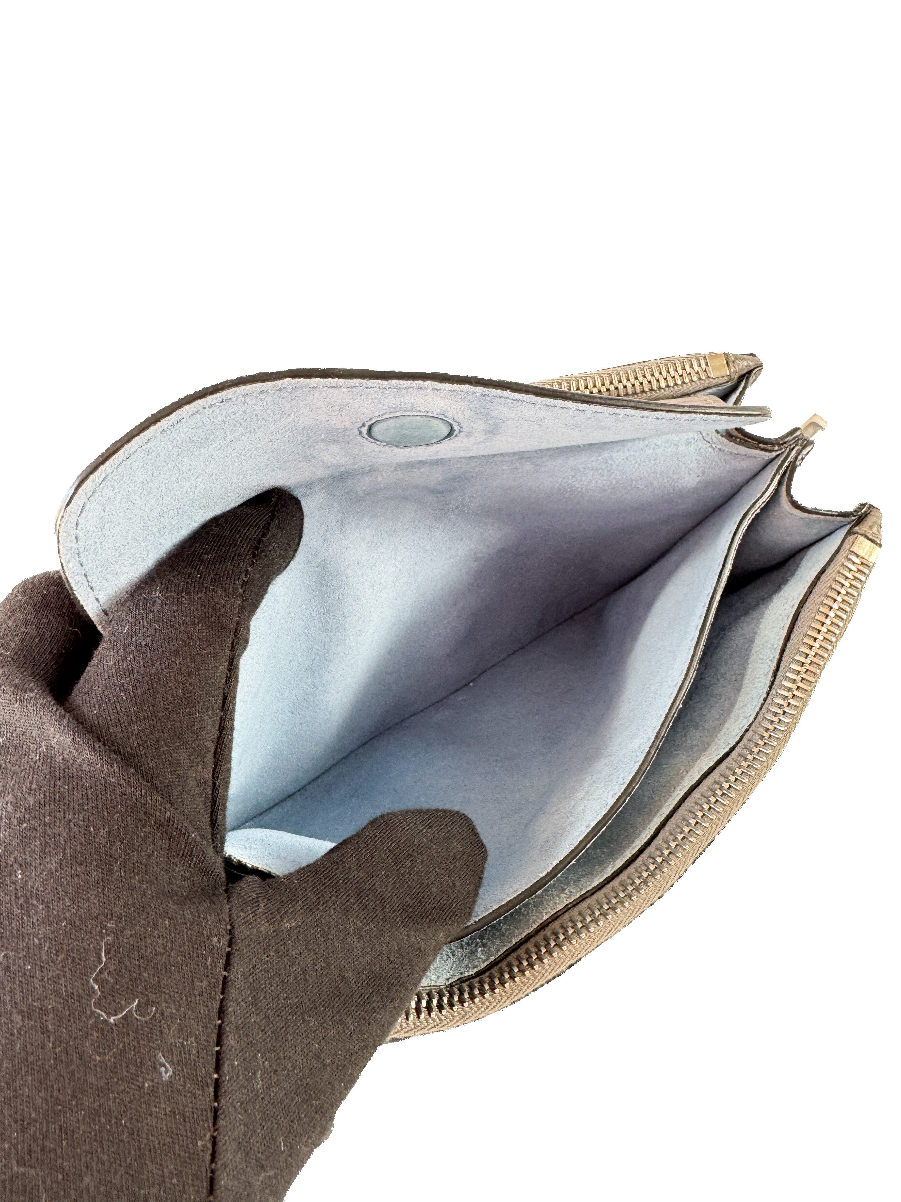 Prada gray leather studded Etiquette crossbody bag