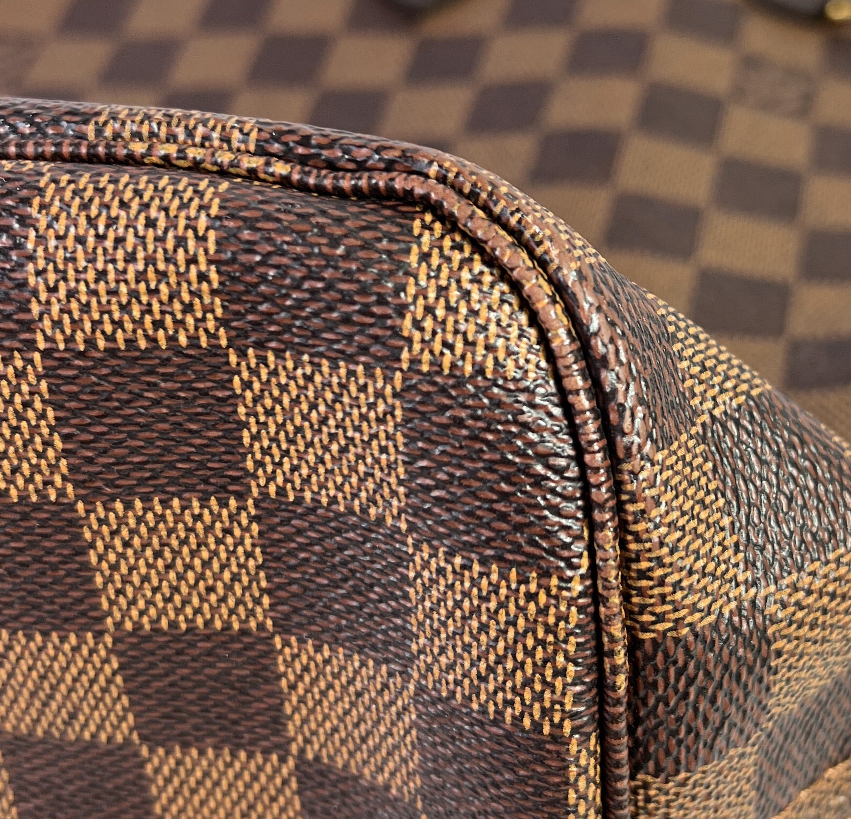 Louis Vuitton damier ebene neverfull MM ballerina interior 2018