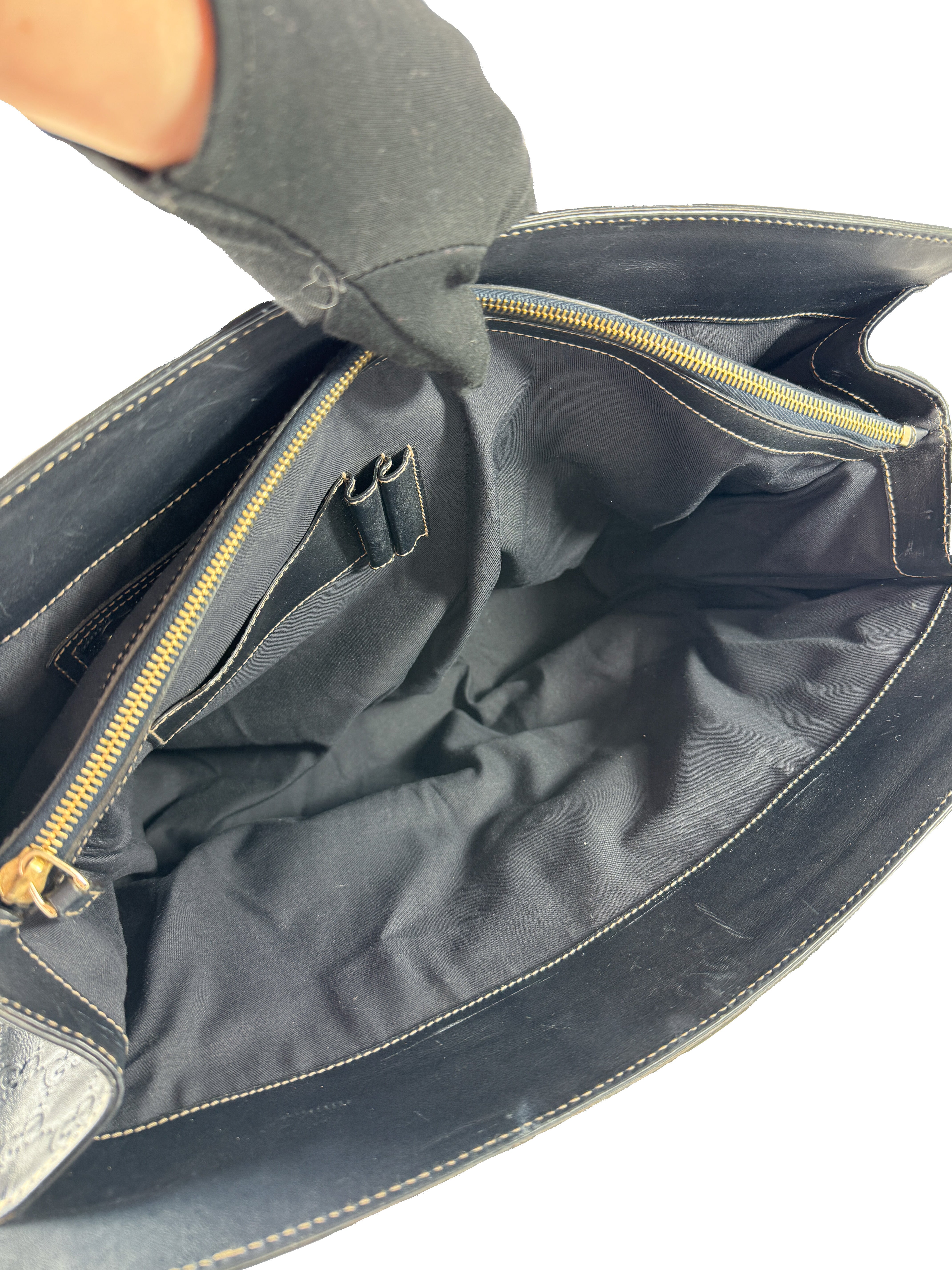 Gucci Guccissima deep navy new Jackie satchel 152610 002058